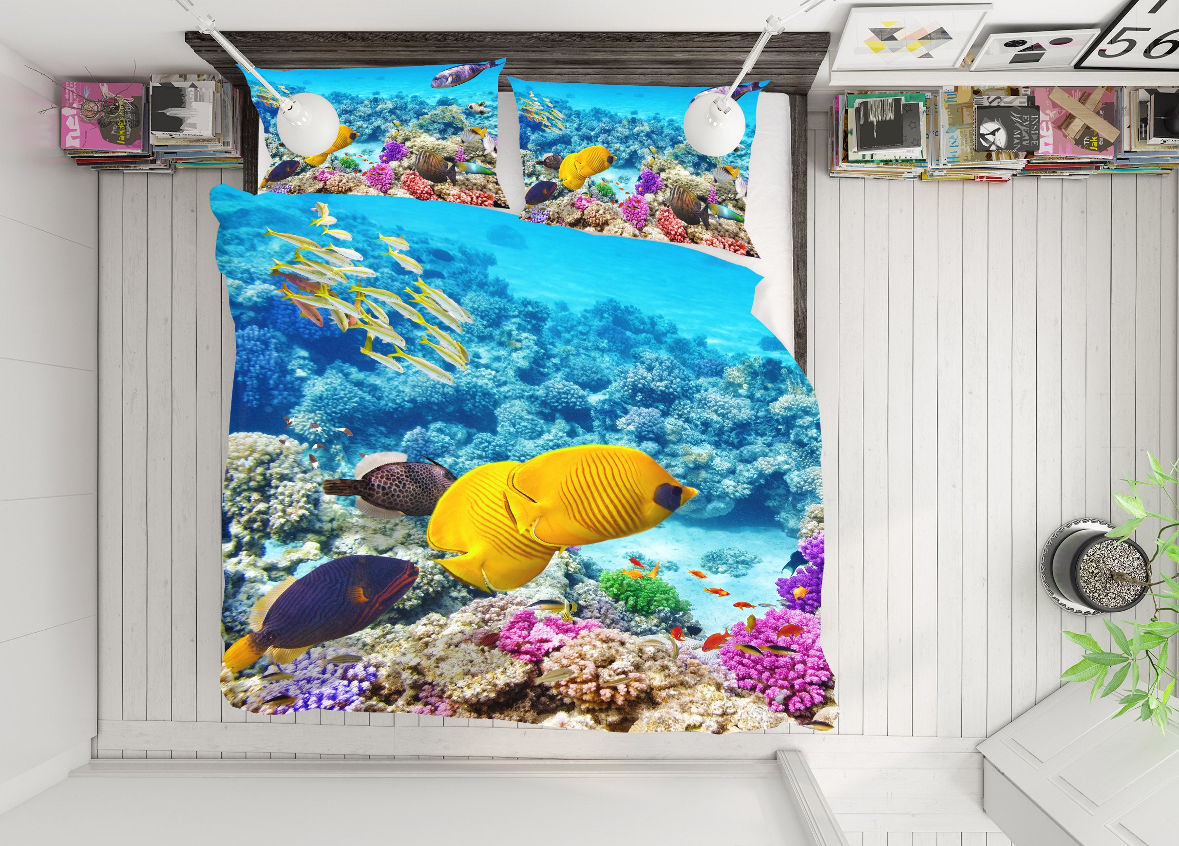 3D Sea Fish 21035 Bed Pillowcases Quilt