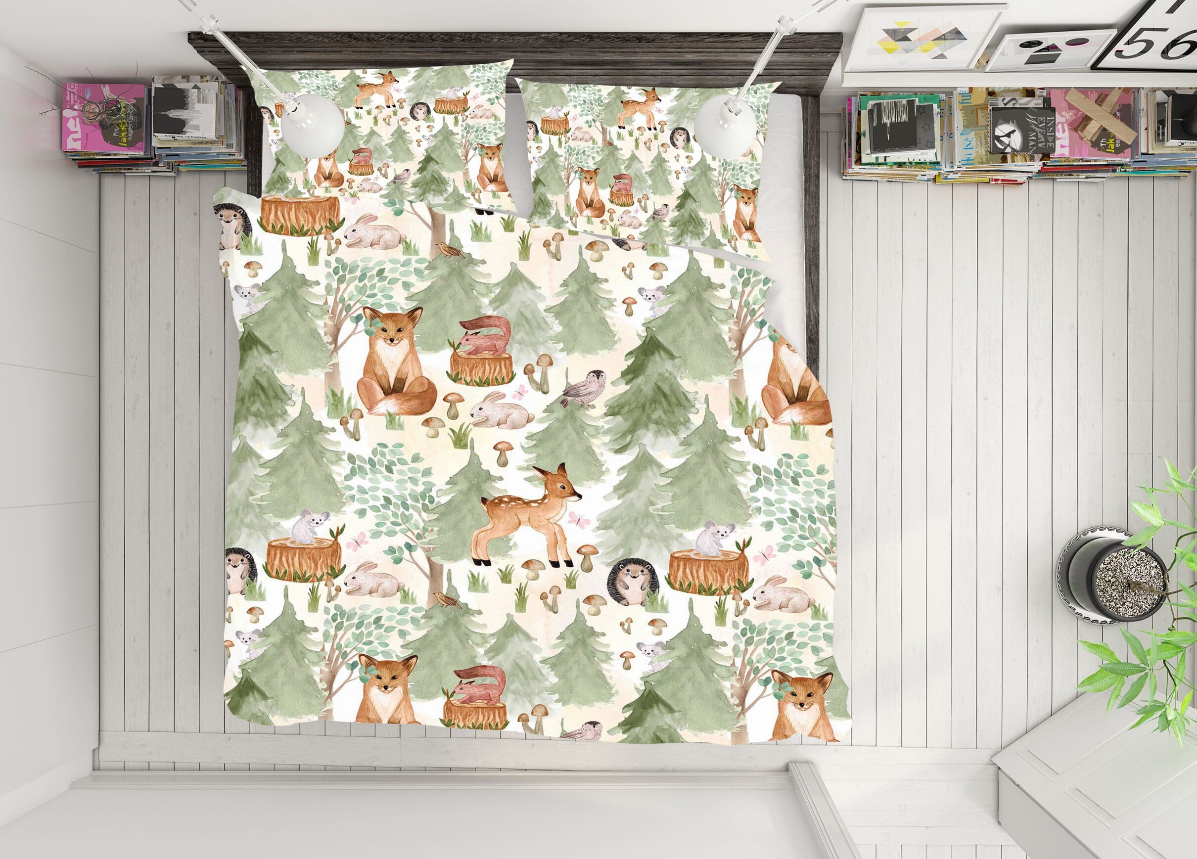3D Fox Hedgehog 236 Uta Naumann Bedding Bed Pillowcases Quilt Quiet Covers AJ Creativity Home