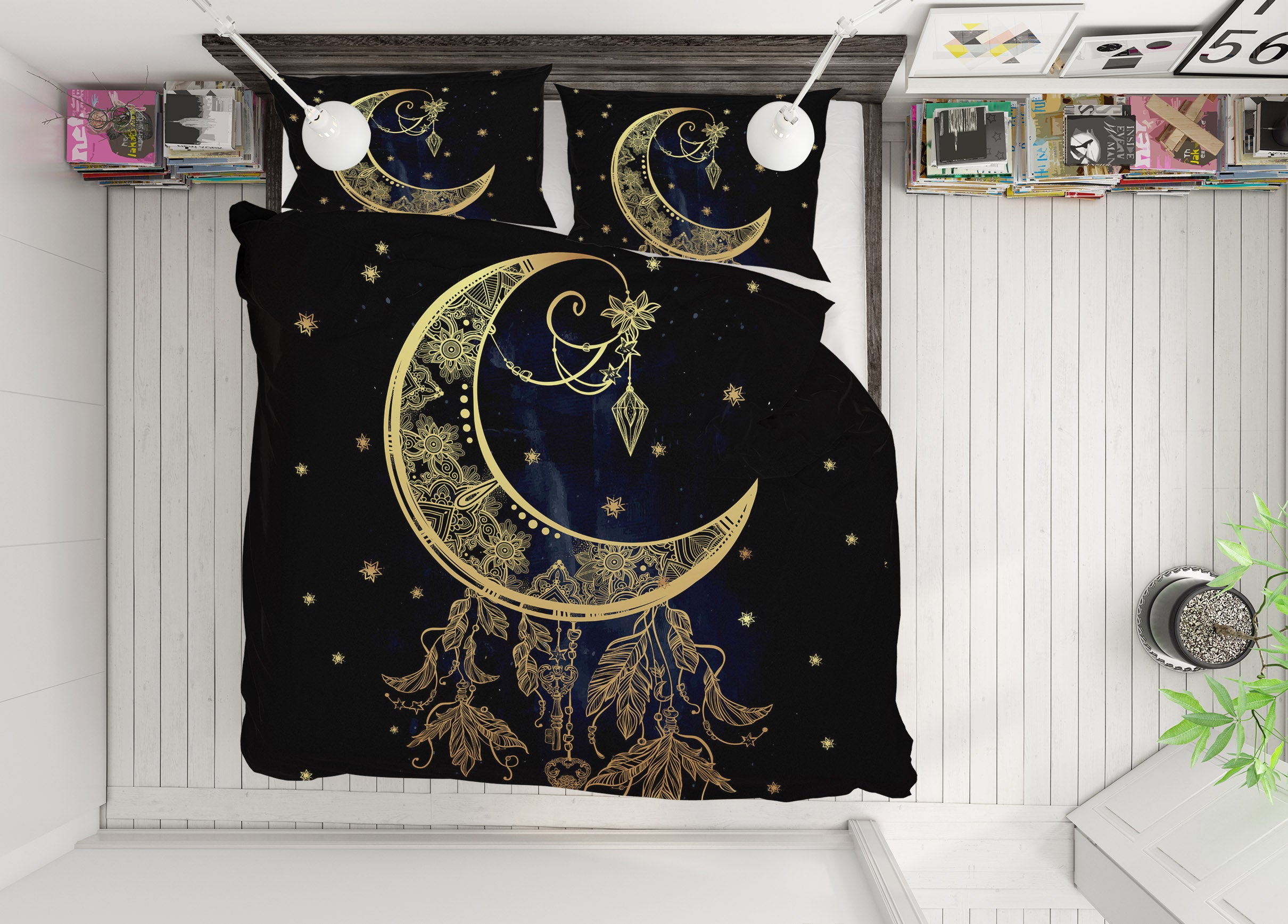3D Moon 63186 Bed Pillowcases Quilt