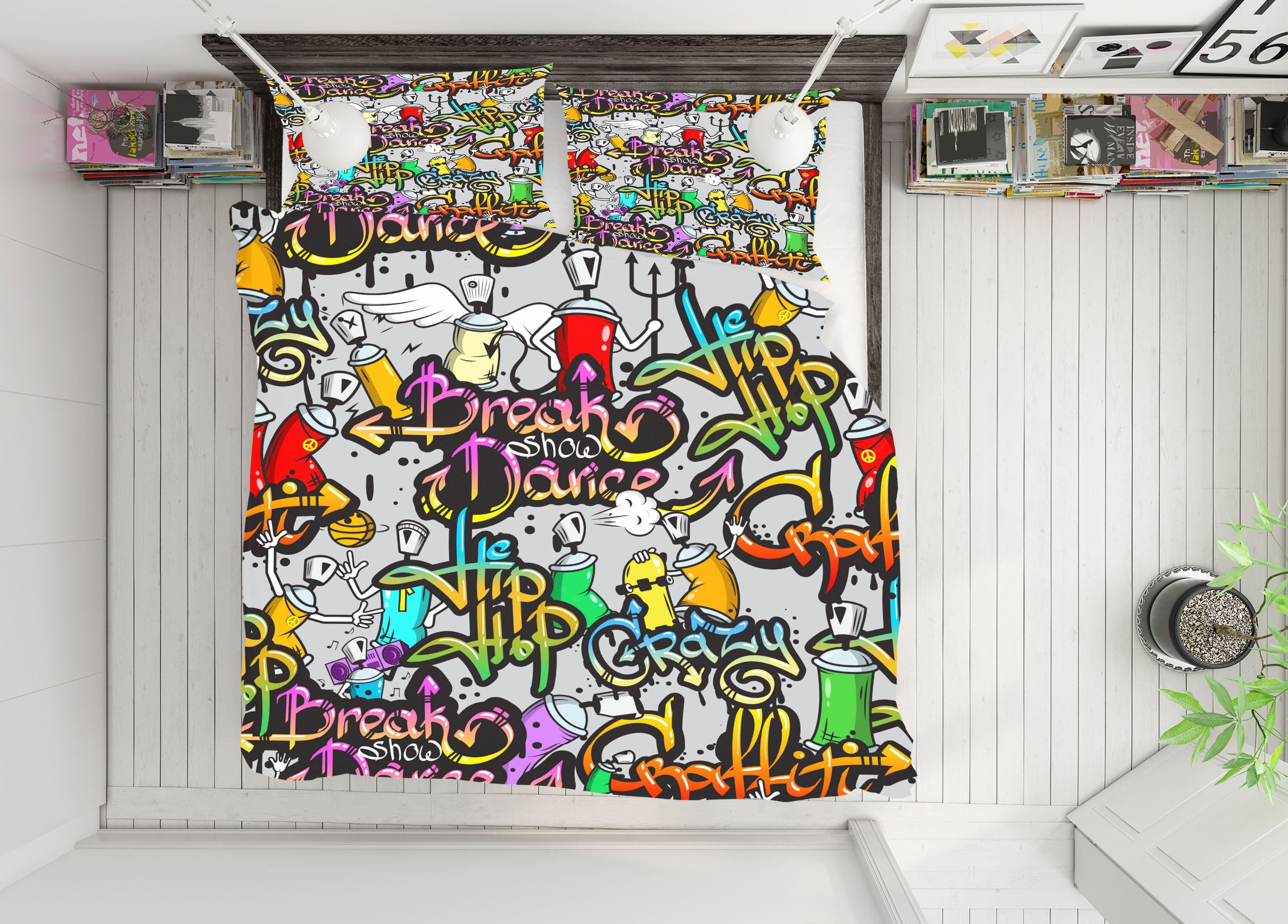 3D Alphabet Graffiti 60076 Bed Pillowcases Quilt