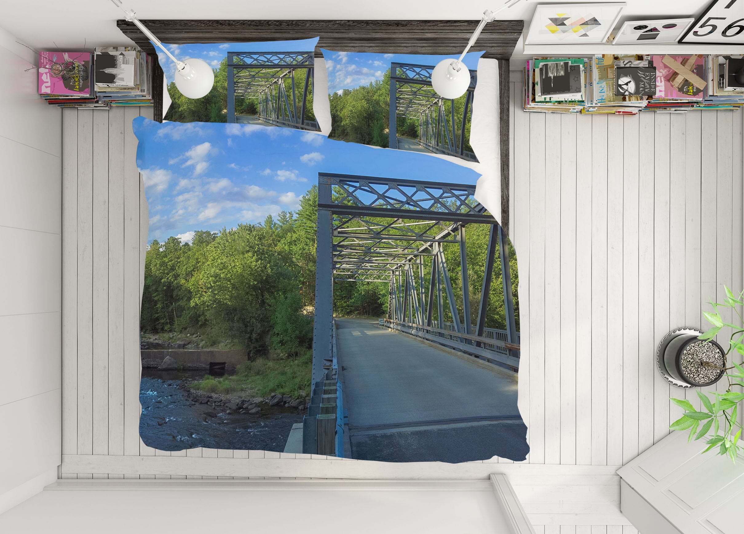 3D Steel Bridge 1023 Jerry LoFaro bedding Bed Pillowcases Quilt Quiet Covers AJ Creativity Home