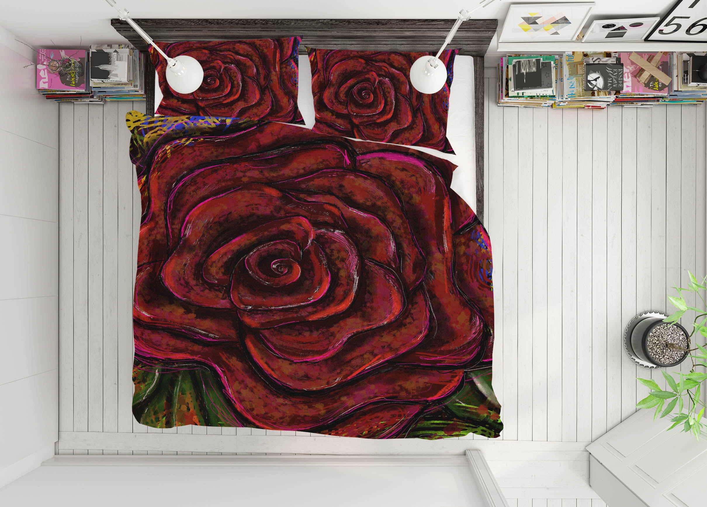 3D Red Rose 3022 Jacqueline Reynoso Bedding Bed Pillowcases Quilt Cover Duvet Cover
