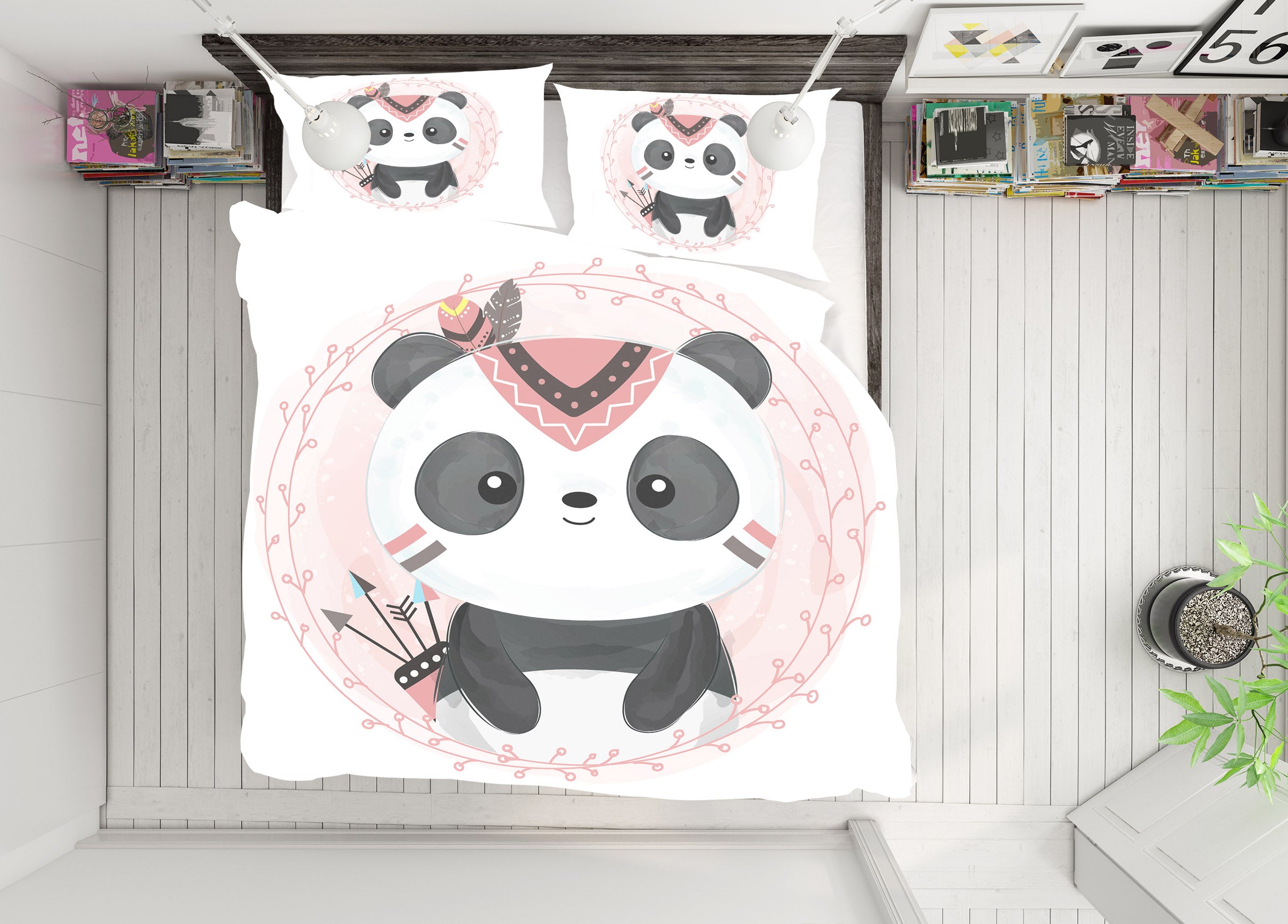 3D Panda 58211 Bed Pillowcases Quilt
