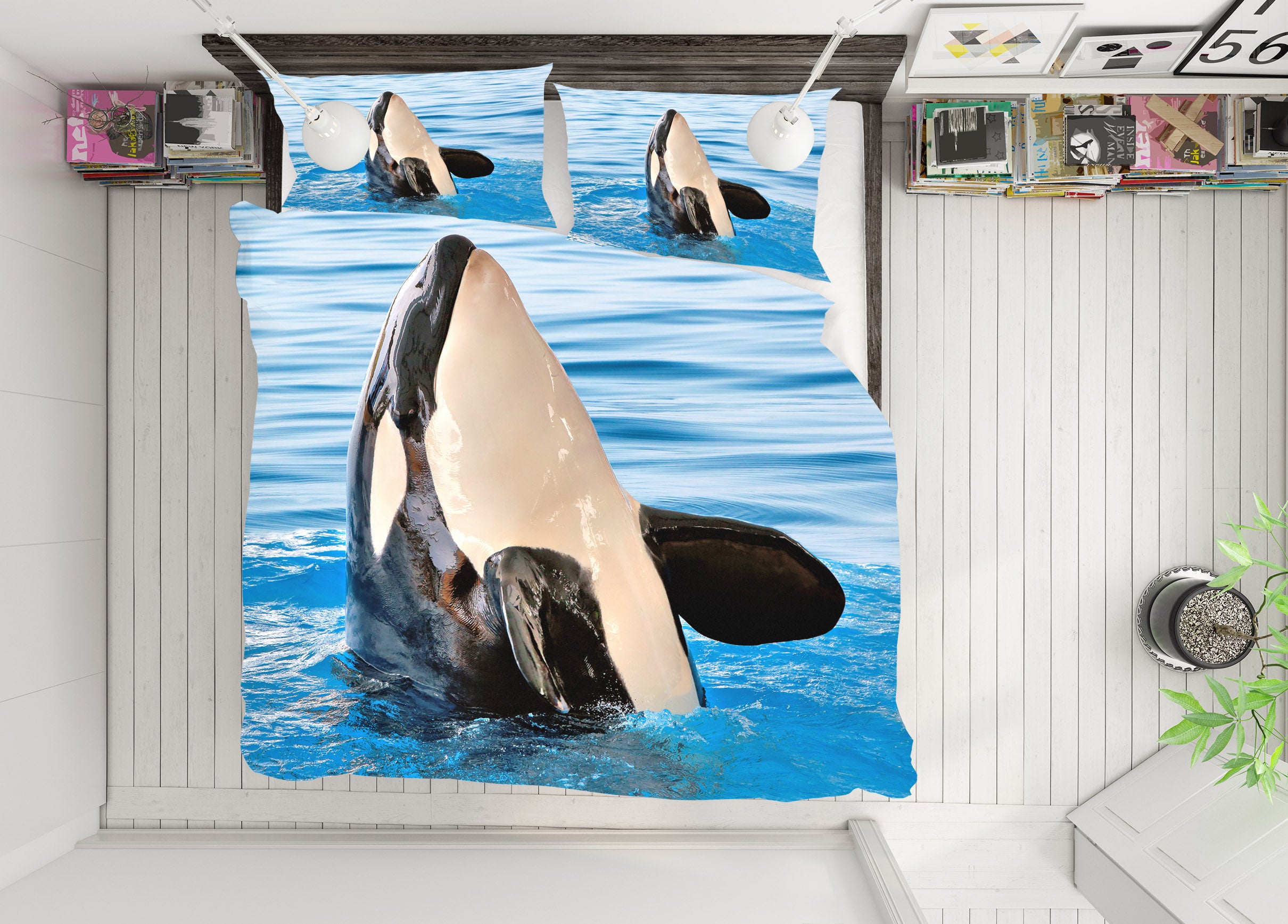 3D Whale 21051 Bed Pillowcases Quilt