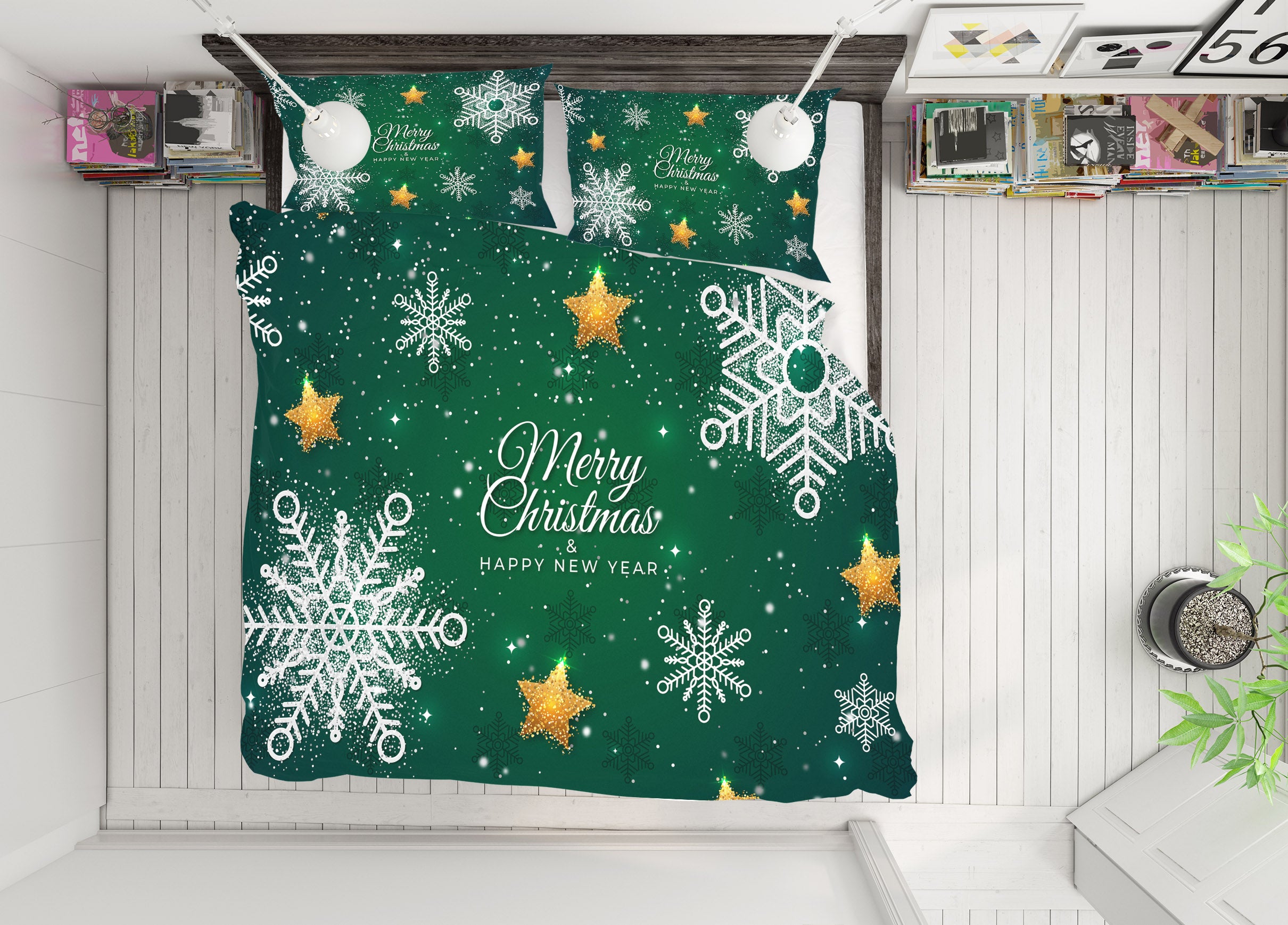 3D Snowflake 61012 Bed Pillowcases Quilt