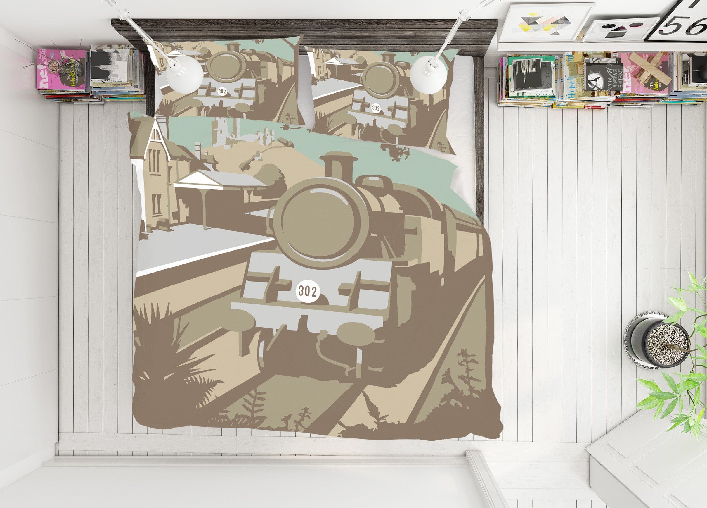 3D Swanage Railway 2071 Steve Read Bedding Bed Pillowcases Quilt Quiet Covers AJ Creativity Home 