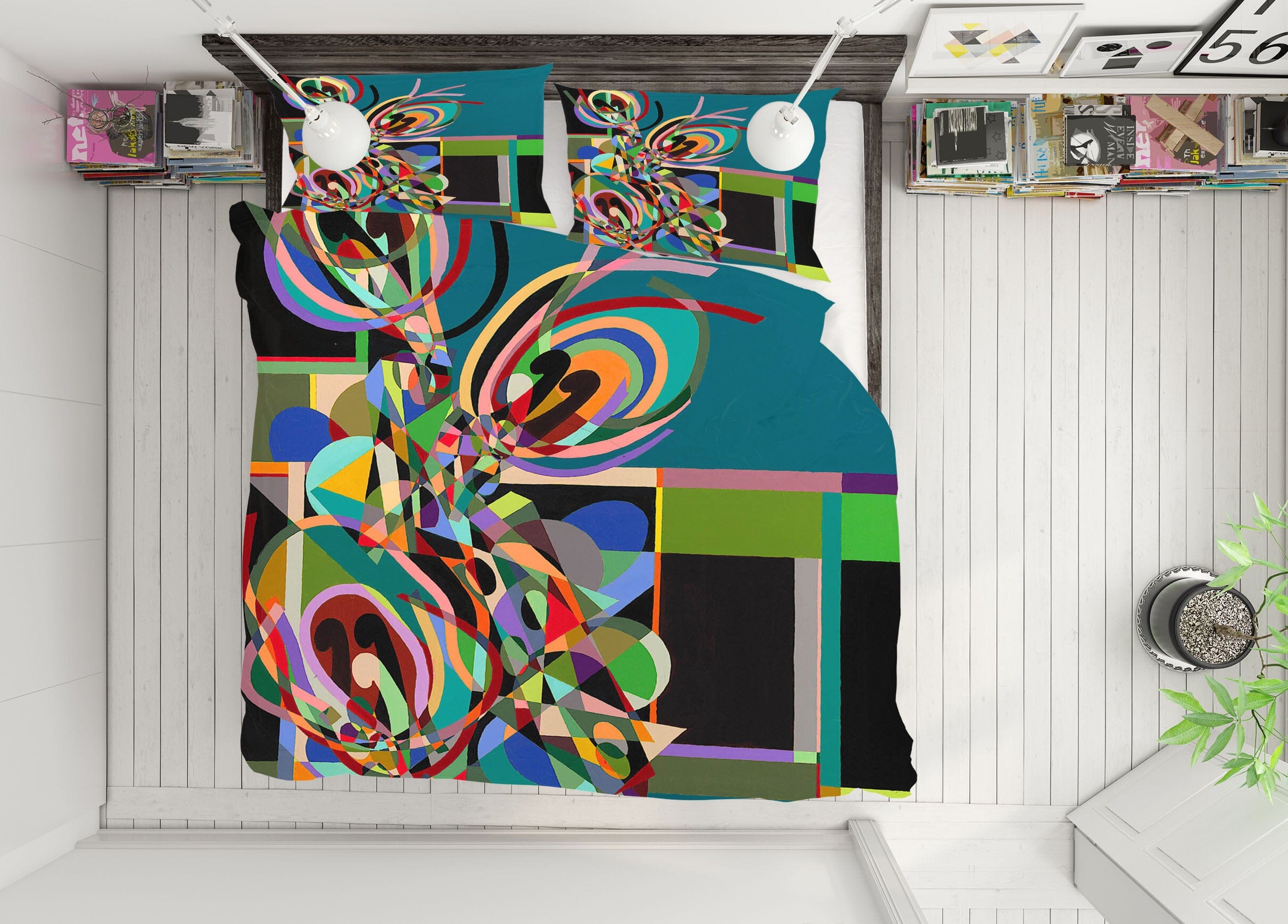 3D Color Line Pattern 1103 Allan P. Friedlander Bedding Bed Pillowcases Quilt Quiet Covers AJ Creativity Home
