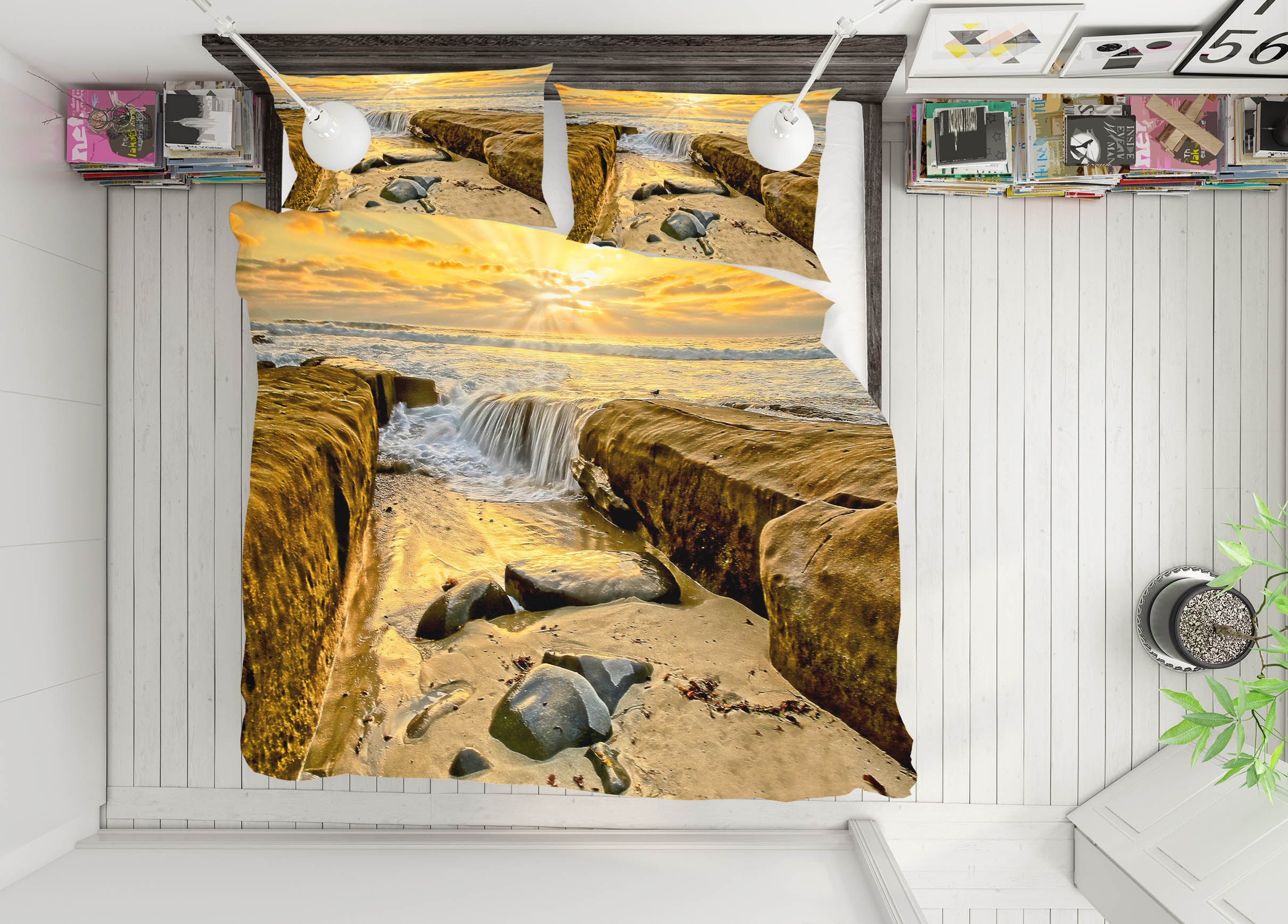 3D Stone Water 62016 Kathy Barefield Bedding Bed Pillowcases Quilt