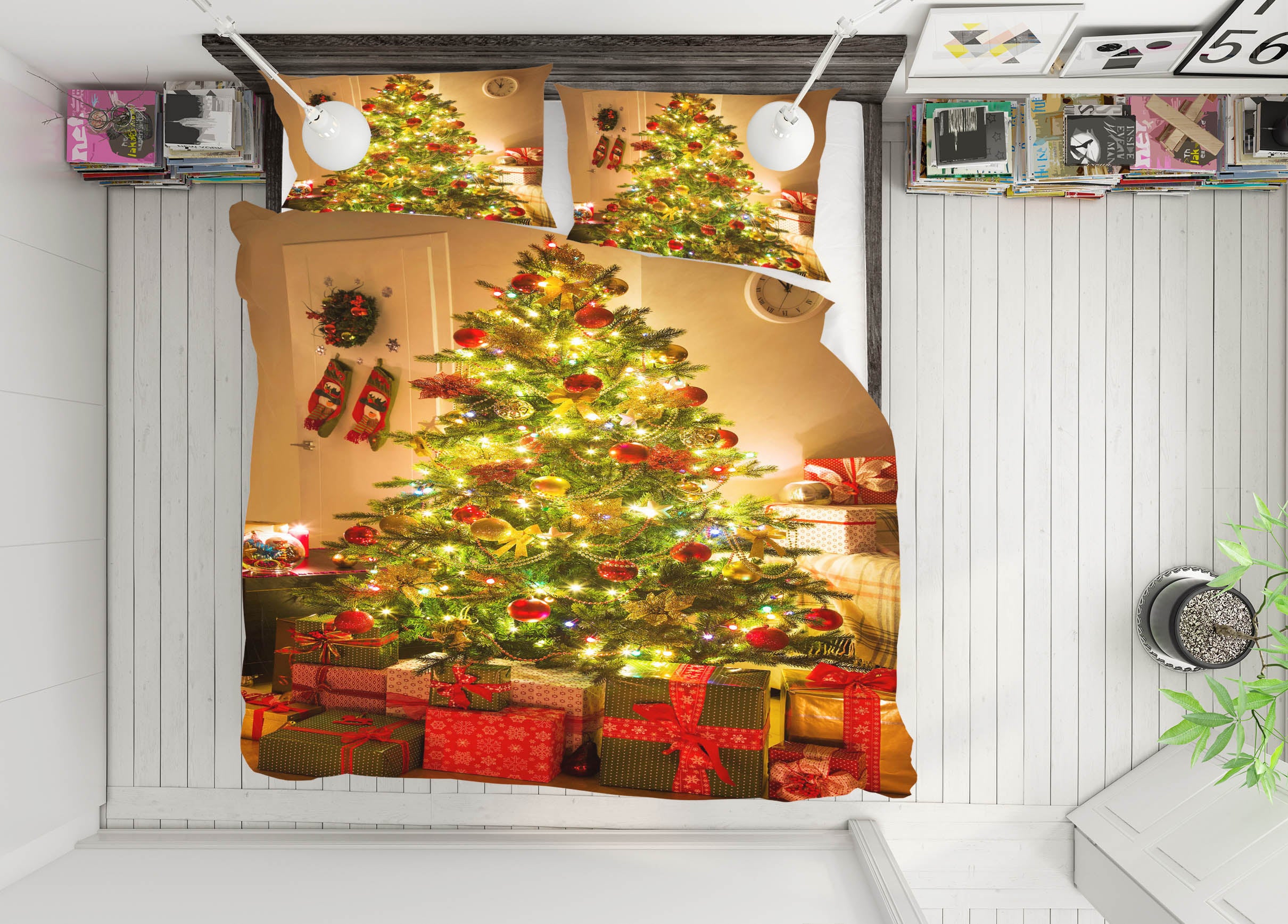3D Tree Gift 51097 Christmas Quilt Duvet Cover Xmas Bed Pillowcases