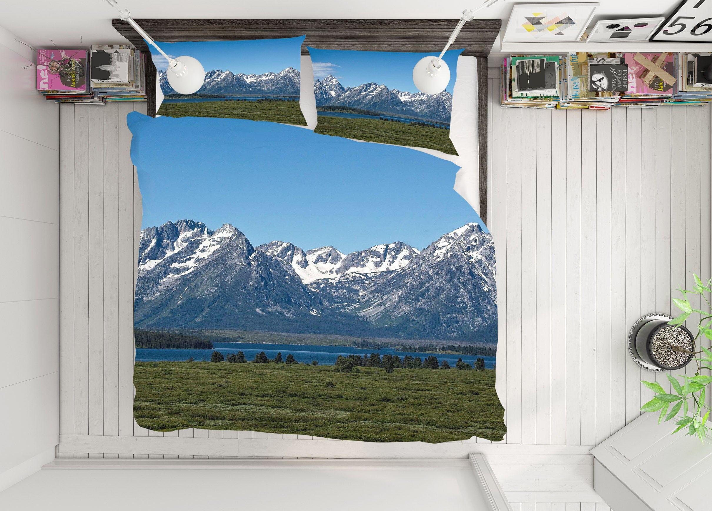 3D Snow Mountain 2121 Kathy Barefield Bedding Bed Pillowcases Quilt Quiet Covers AJ Creativity Home