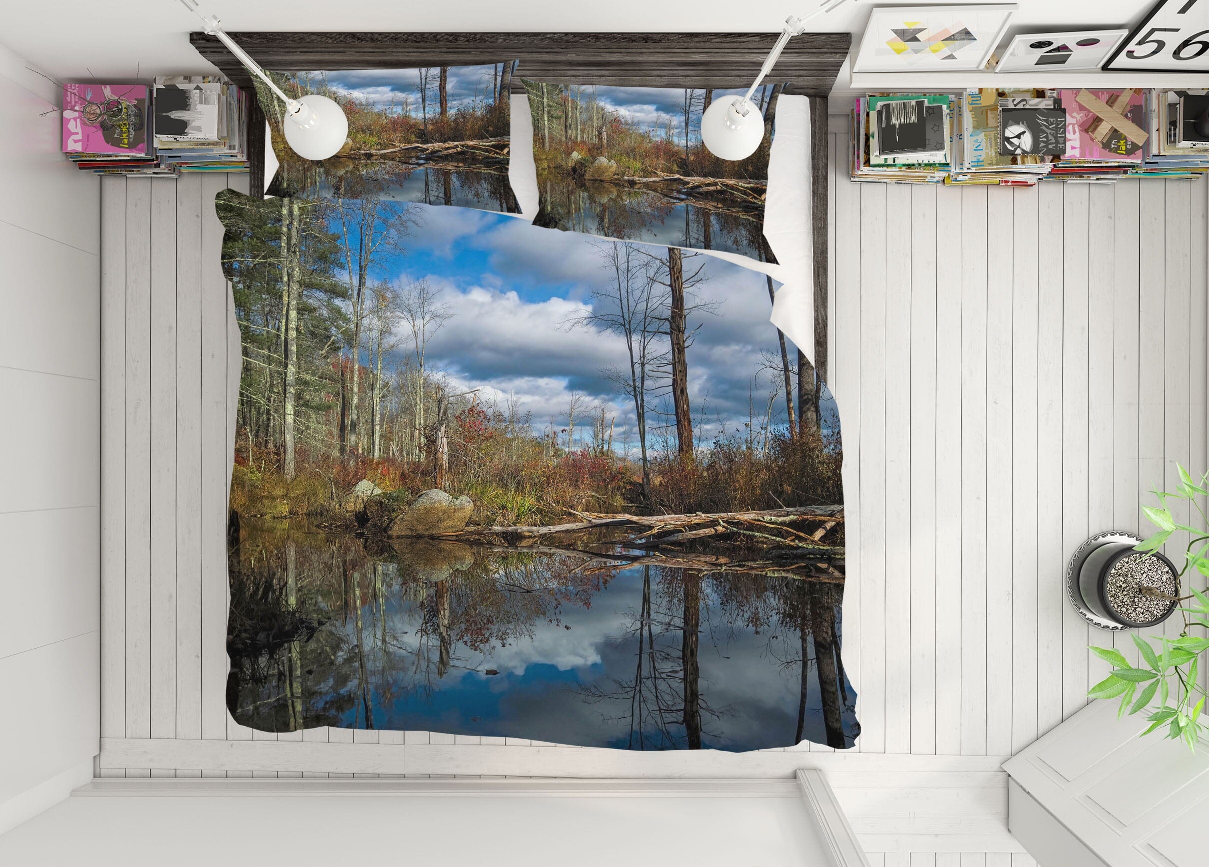 3D Cloud Pond 1005 Jerry LoFaro bedding Bed Pillowcases Quilt Quiet Covers AJ Creativity Home