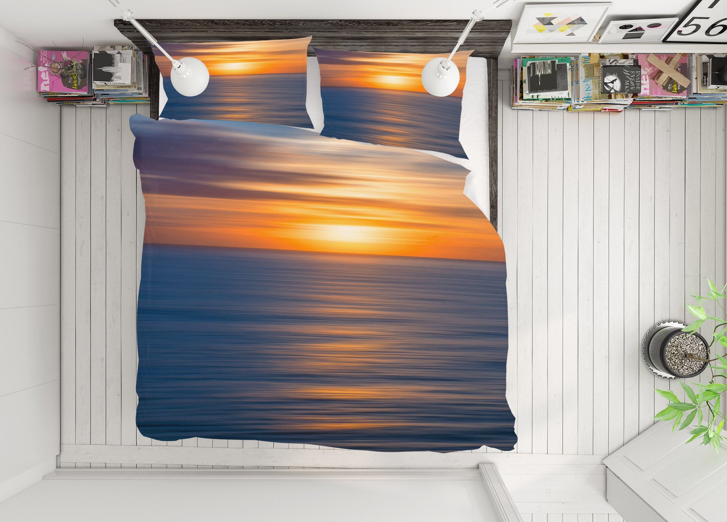 3D Sunrise Sea 2128 Marco Carmassi Bedding Bed Pillowcases Quilt Quiet Covers AJ Creativity Home