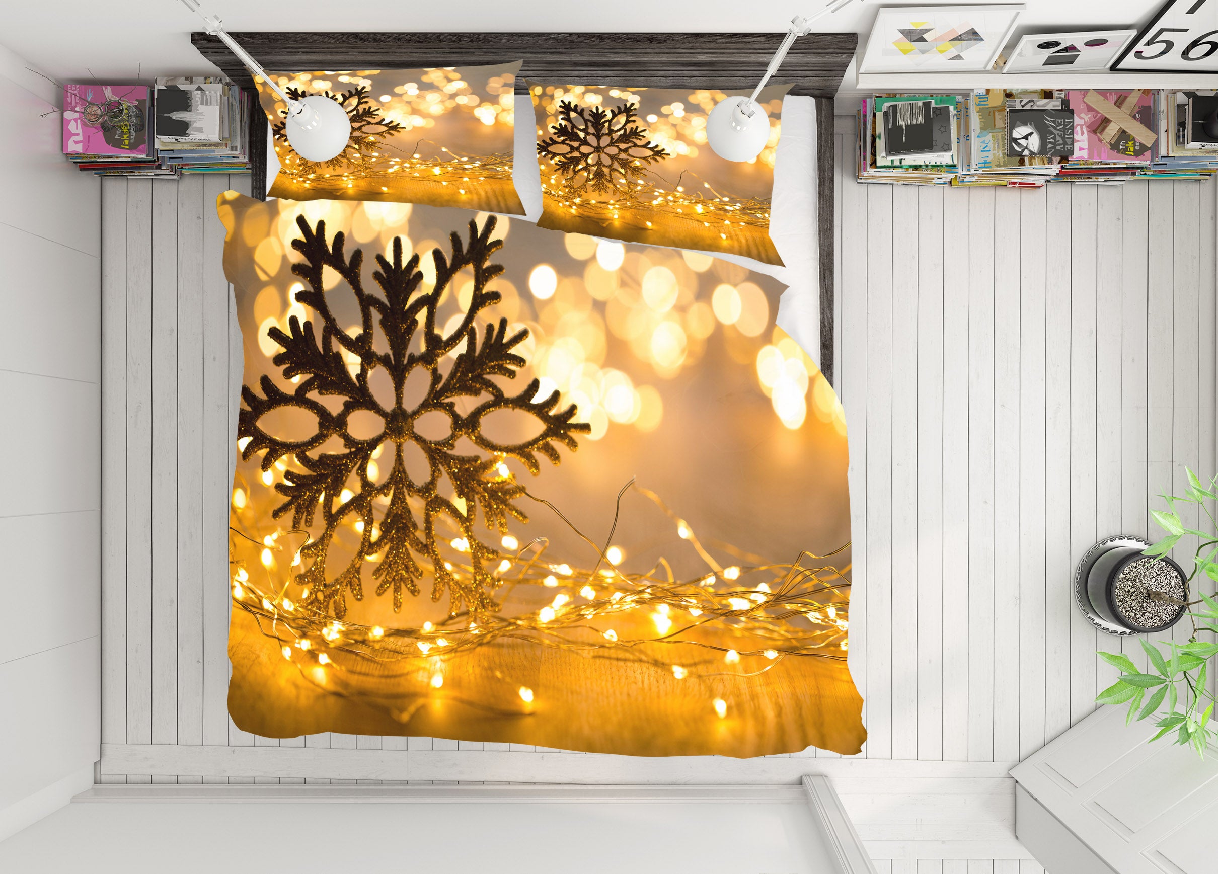 3D Snowflake 51053 Christmas Quilt Duvet Cover Xmas Bed Pillowcases
