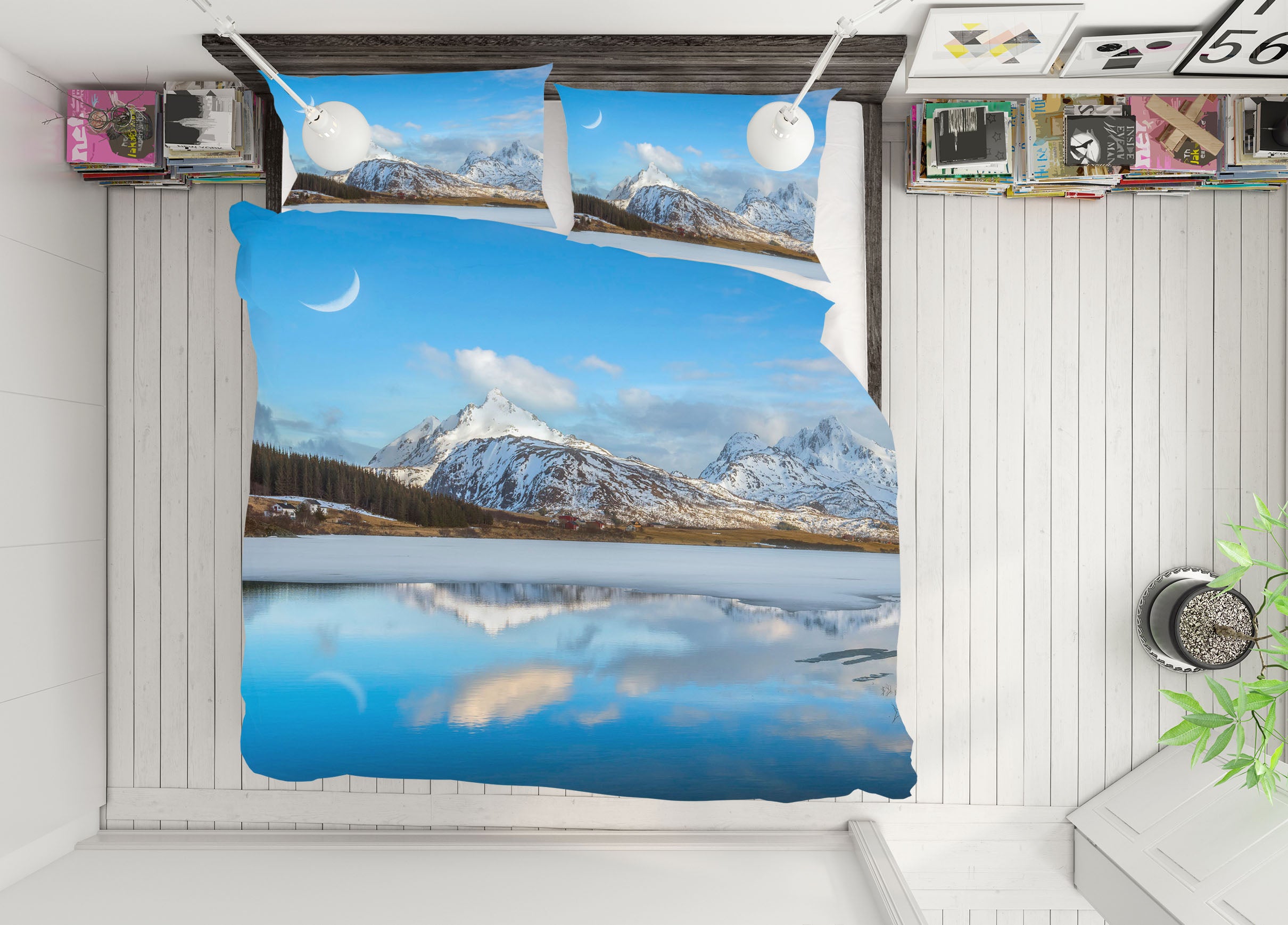 3D Moon Hill 089 Marco Carmassi Bedding Bed Pillowcases Quilt