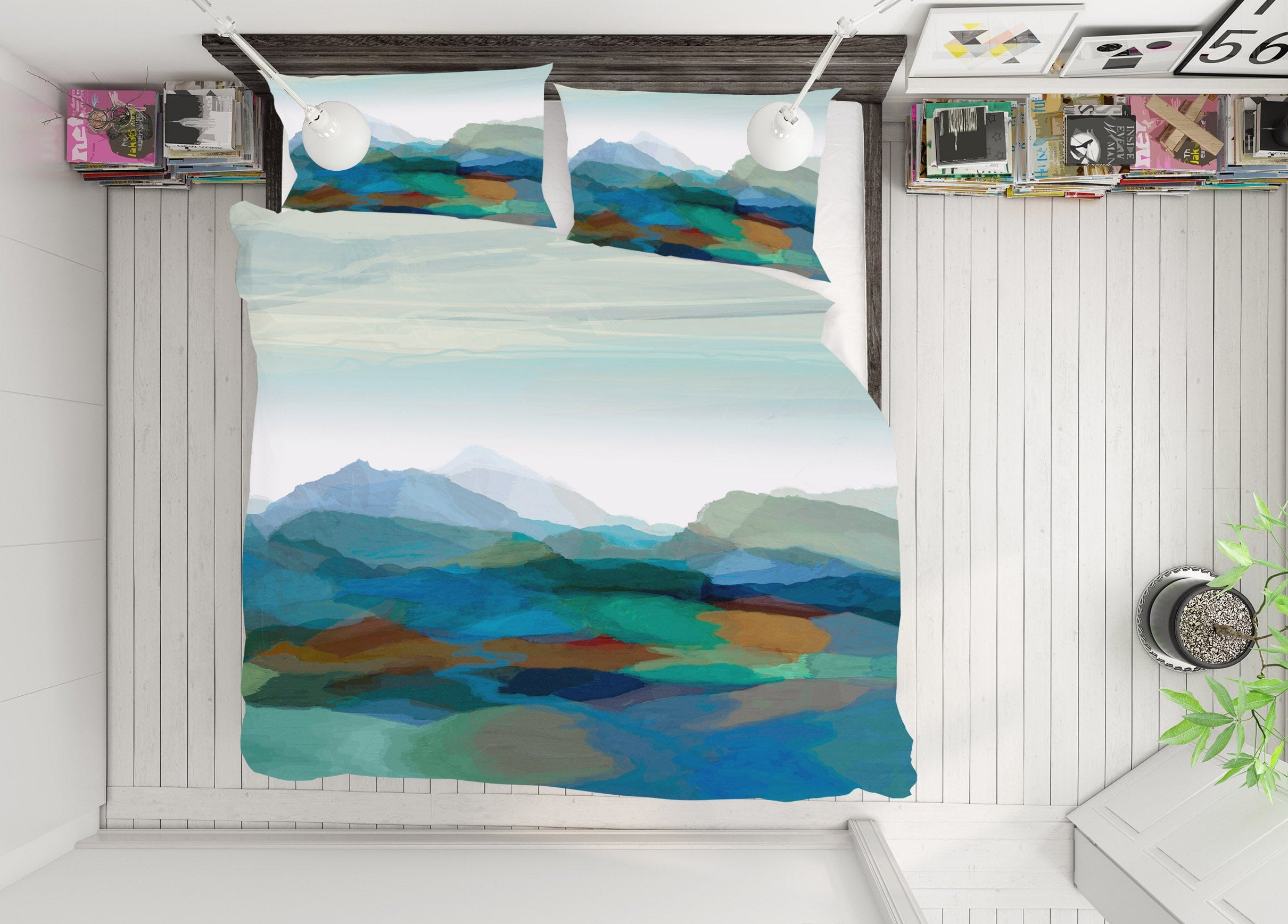 3D Dark Green Peak 2119 Michael Tienhaara Bedding Bed Pillowcases Quilt Quiet Covers AJ Creativity Home