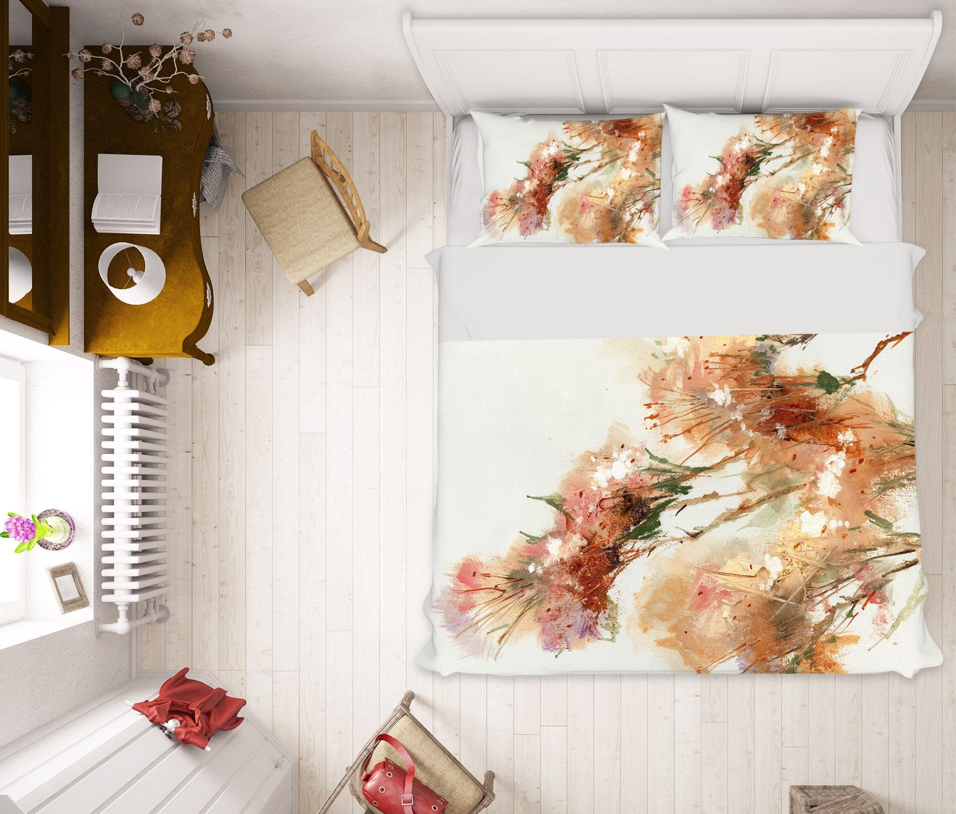 3D Pink Flower 2003 Anne Farrall Doyle Bedding Bed Pillowcases Quilt Quiet Covers AJ Creativity Home