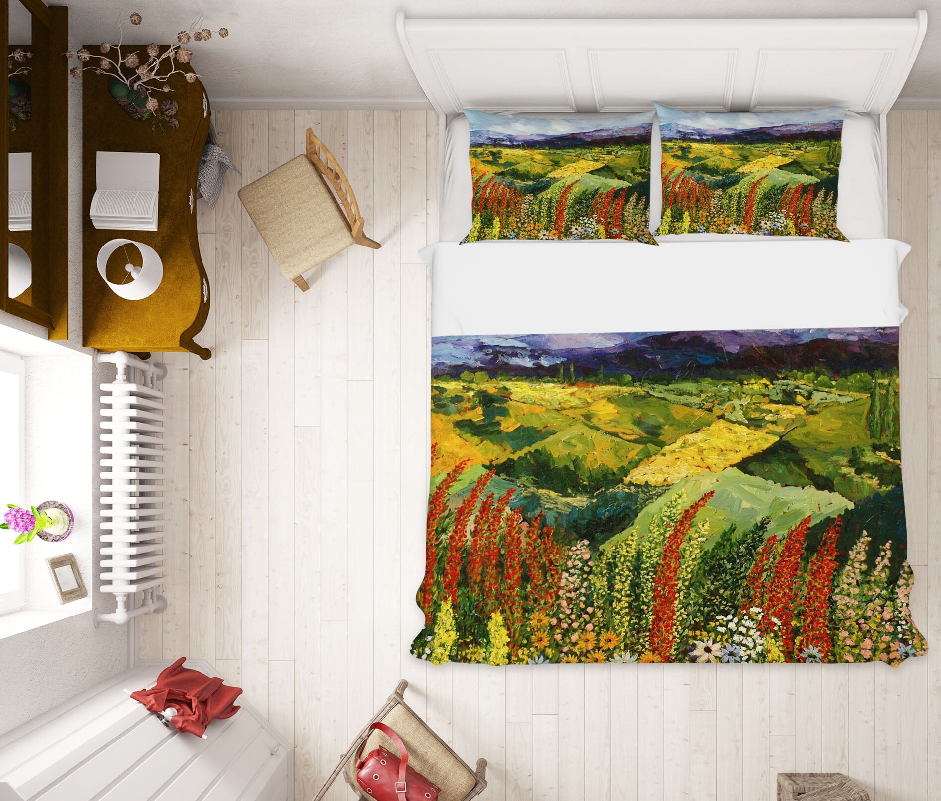 3D Daisy Field 1014 Allan P. Friedlander Bedding Bed Pillowcases Quilt Quiet Covers AJ Creativity Home