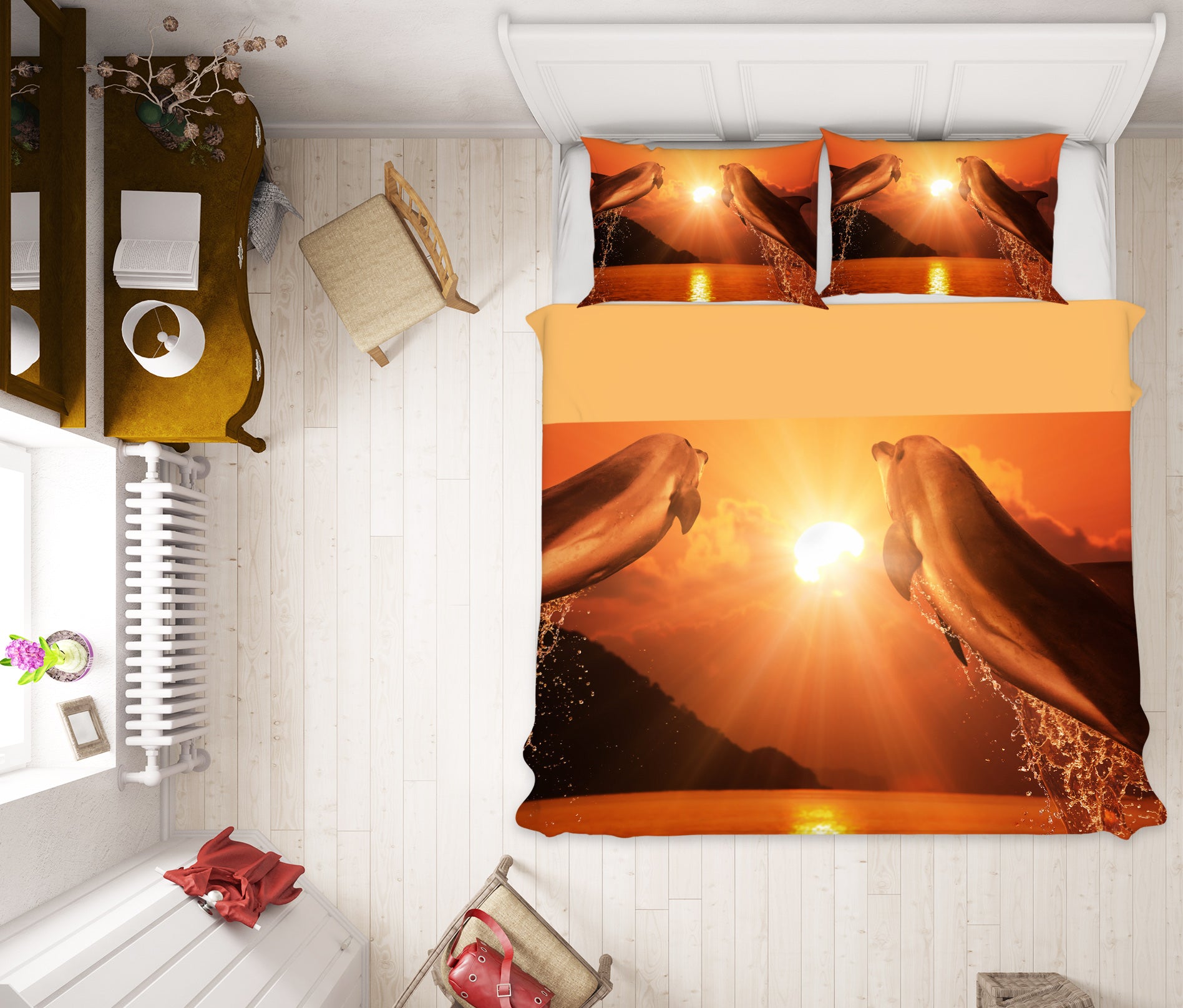 3D Jumping Whale 12014 Bed Pillowcases Quilt