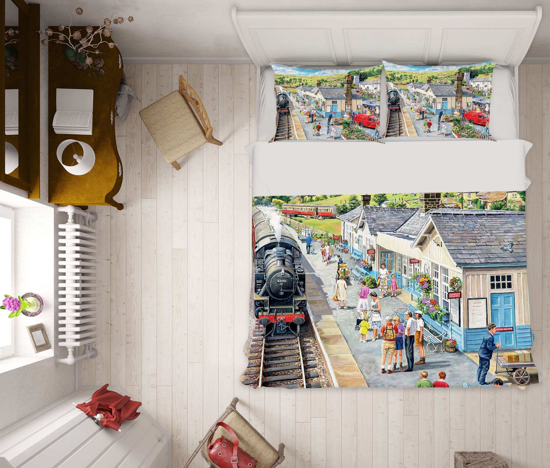 3D The Village Station 2075 Trevor Mitchell bedding Bed Pillowcases Quilt Quiet Covers AJ Creativity Home