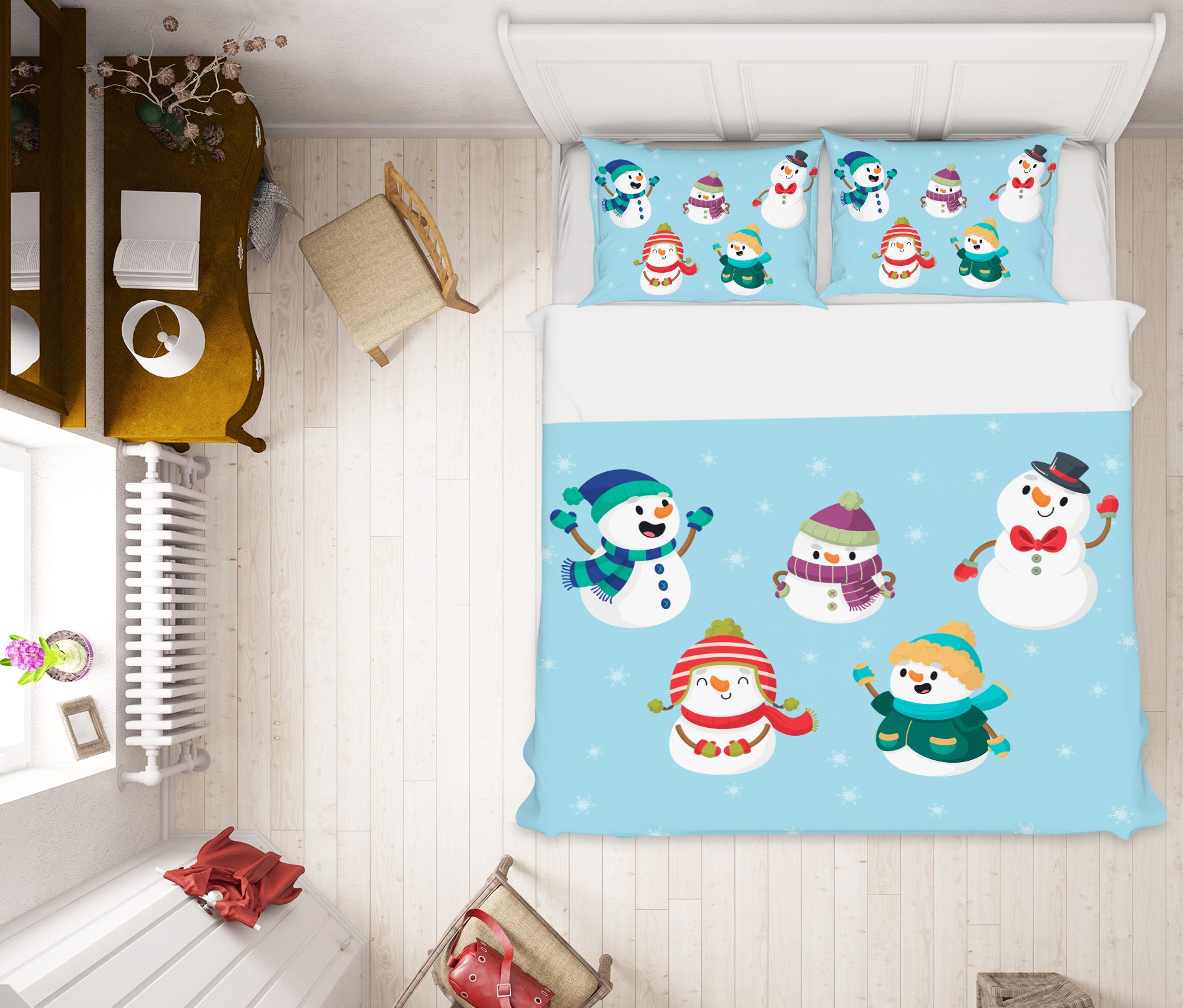 3D Snowman 63175 Bed Pillowcases Quilt