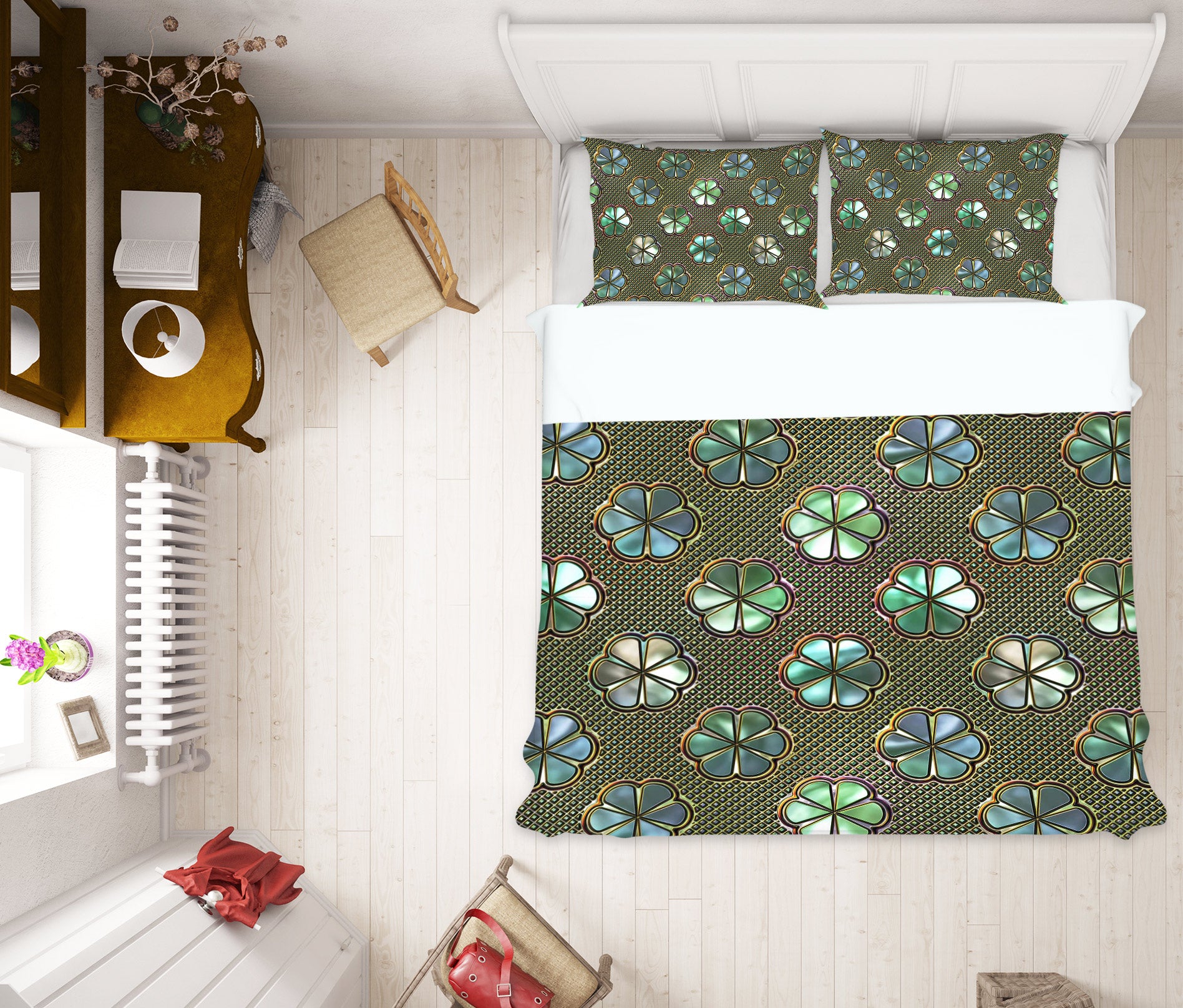 3D Flower Pattern 14068 Bed Pillowcases Quilt