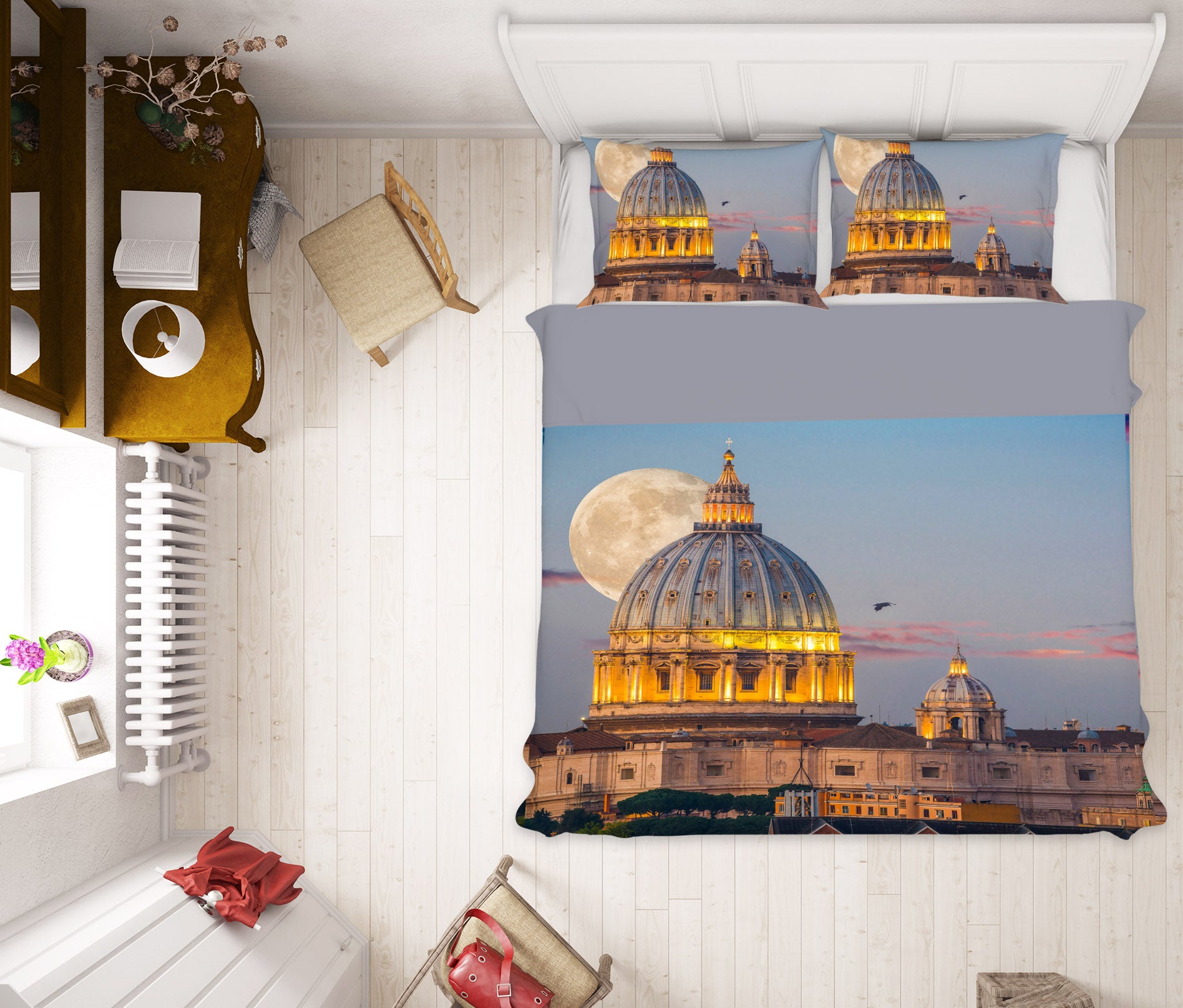 3D Moon Palace 073 Marco Carmassi Bedding Bed Pillowcases Quilt