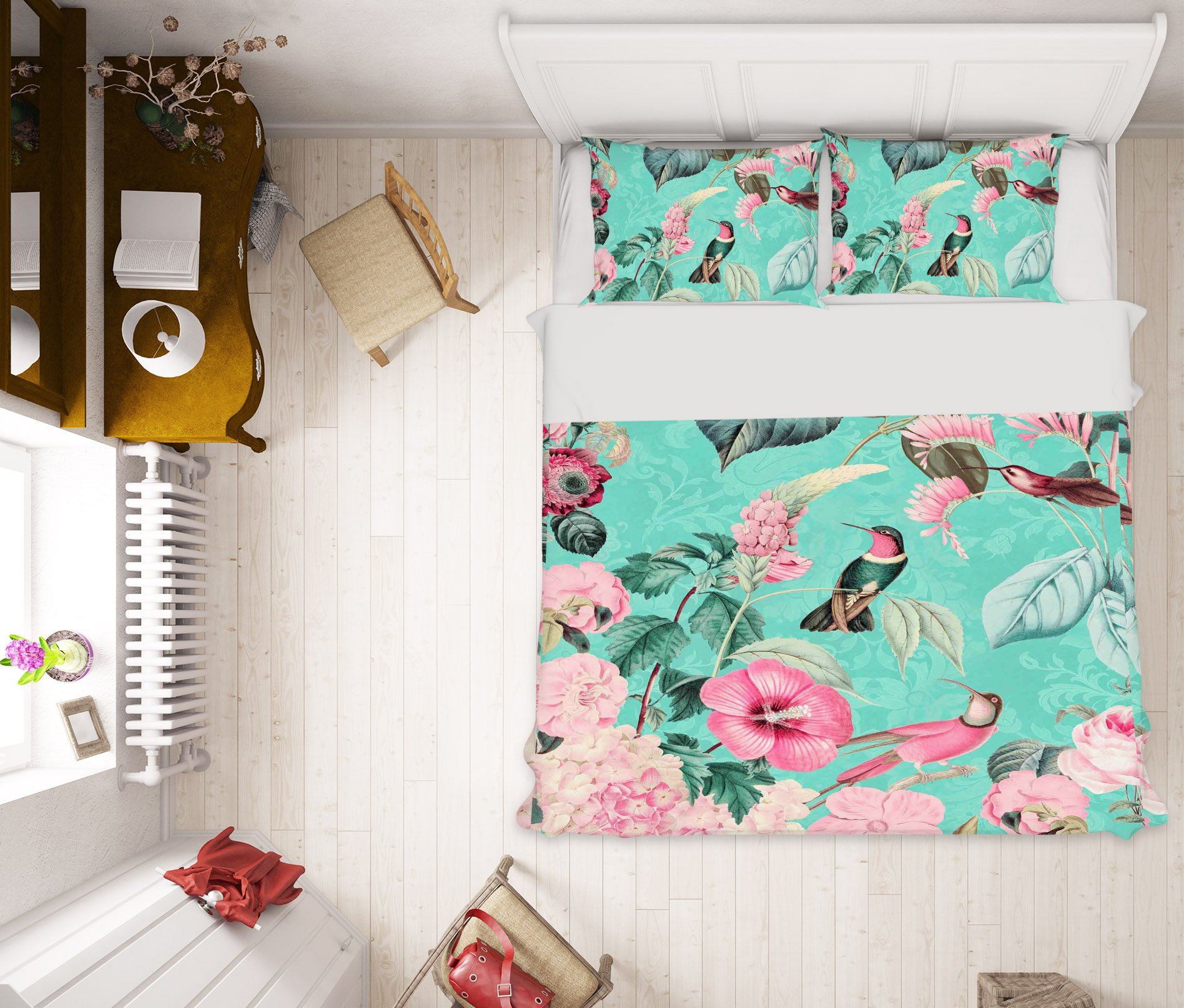 3D Bird Flowers 2120 Andrea haase Bedding Bed Pillowcases Quilt Quiet Covers AJ Creativity Home