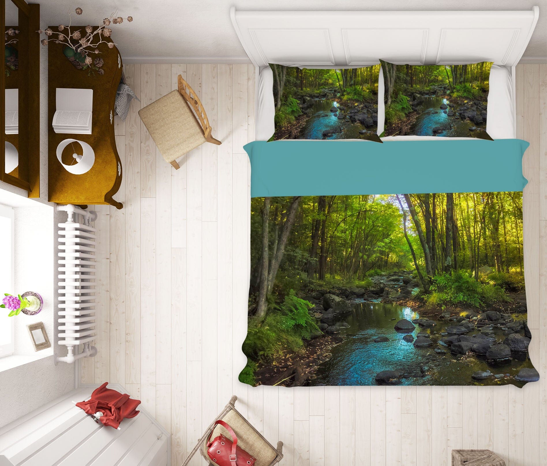 3D Peaceful Stream 1015 Jerry LoFaro bedding Bed Pillowcases Quilt Quiet Covers AJ Creativity Home