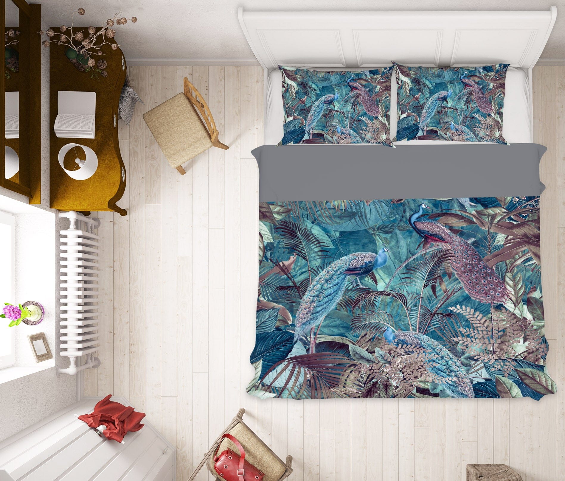 3D Night Peacock 113 Andrea haase Bedding Bed Pillowcases Quilt Quiet Covers AJ Creativity Home