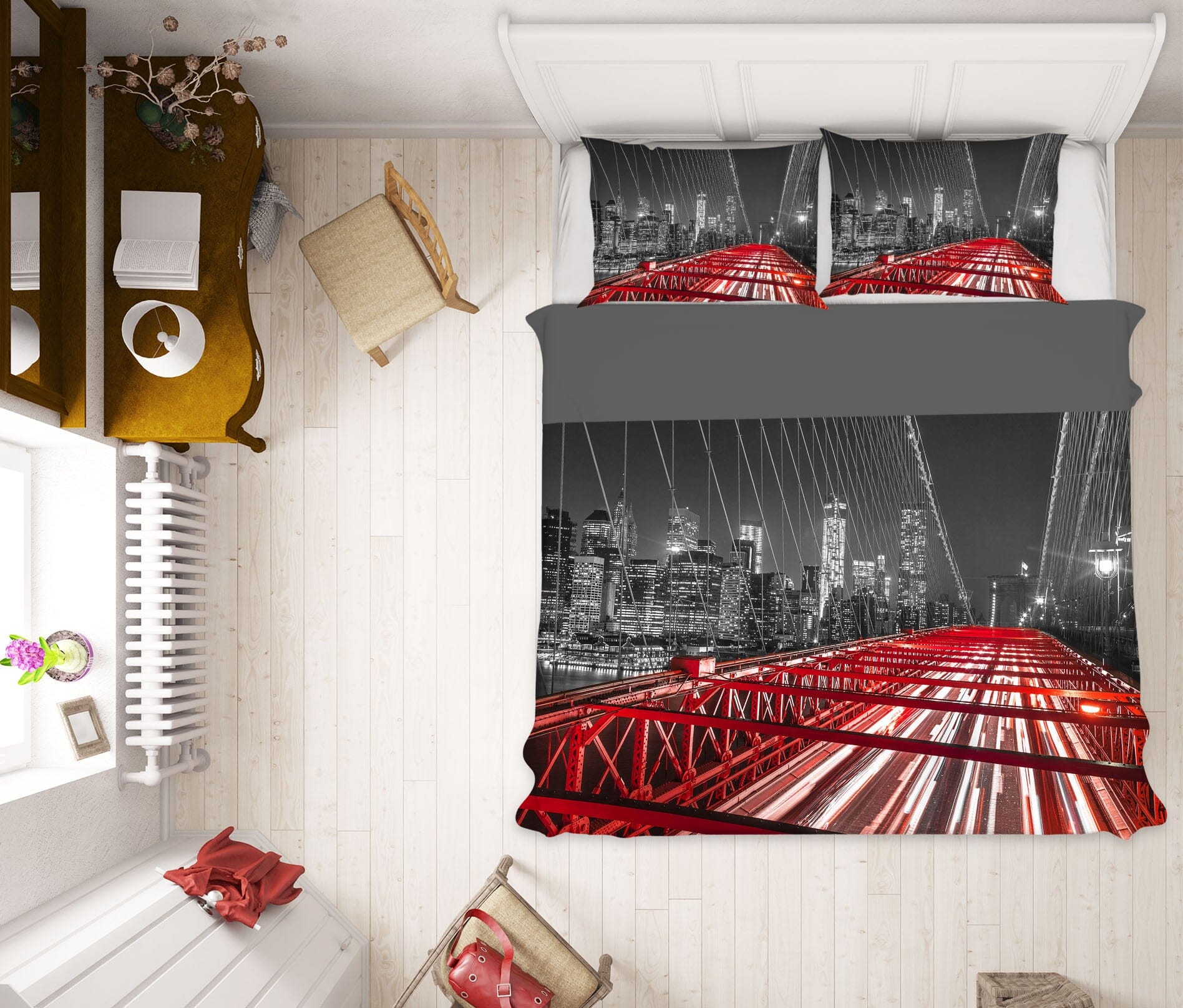 3D Red Bridge 1019 Assaf Frank Bedding Bed Pillowcases Quilt Quiet Covers AJ Creativity Home