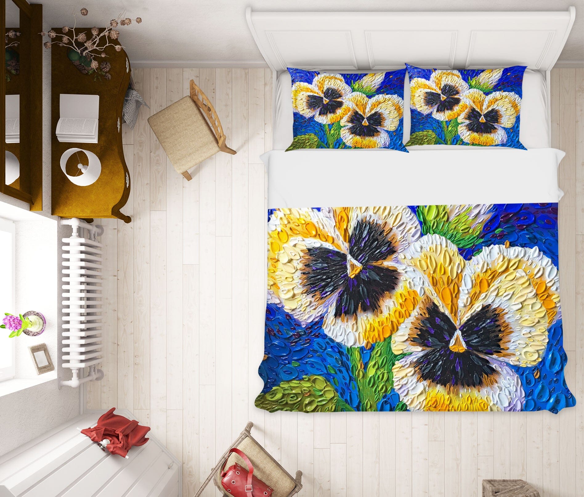 3D Pansy 2128 Dena Tollefson bedding Bed Pillowcases Quilt Quiet Covers AJ Creativity Home