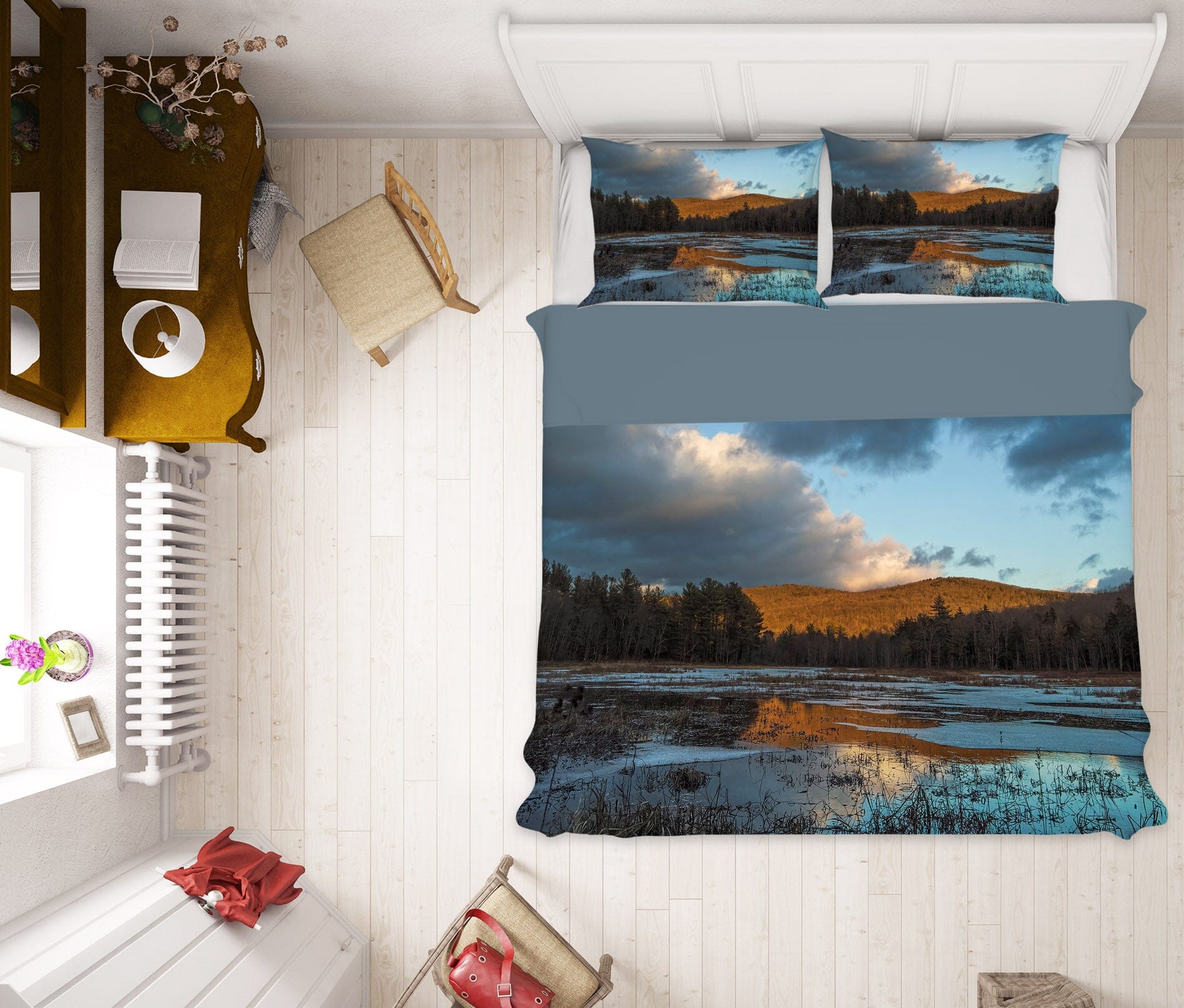 3D Winter Marsh 1034 Jerry LoFaro bedding Bed Pillowcases Quilt Quiet Covers AJ Creativity Home