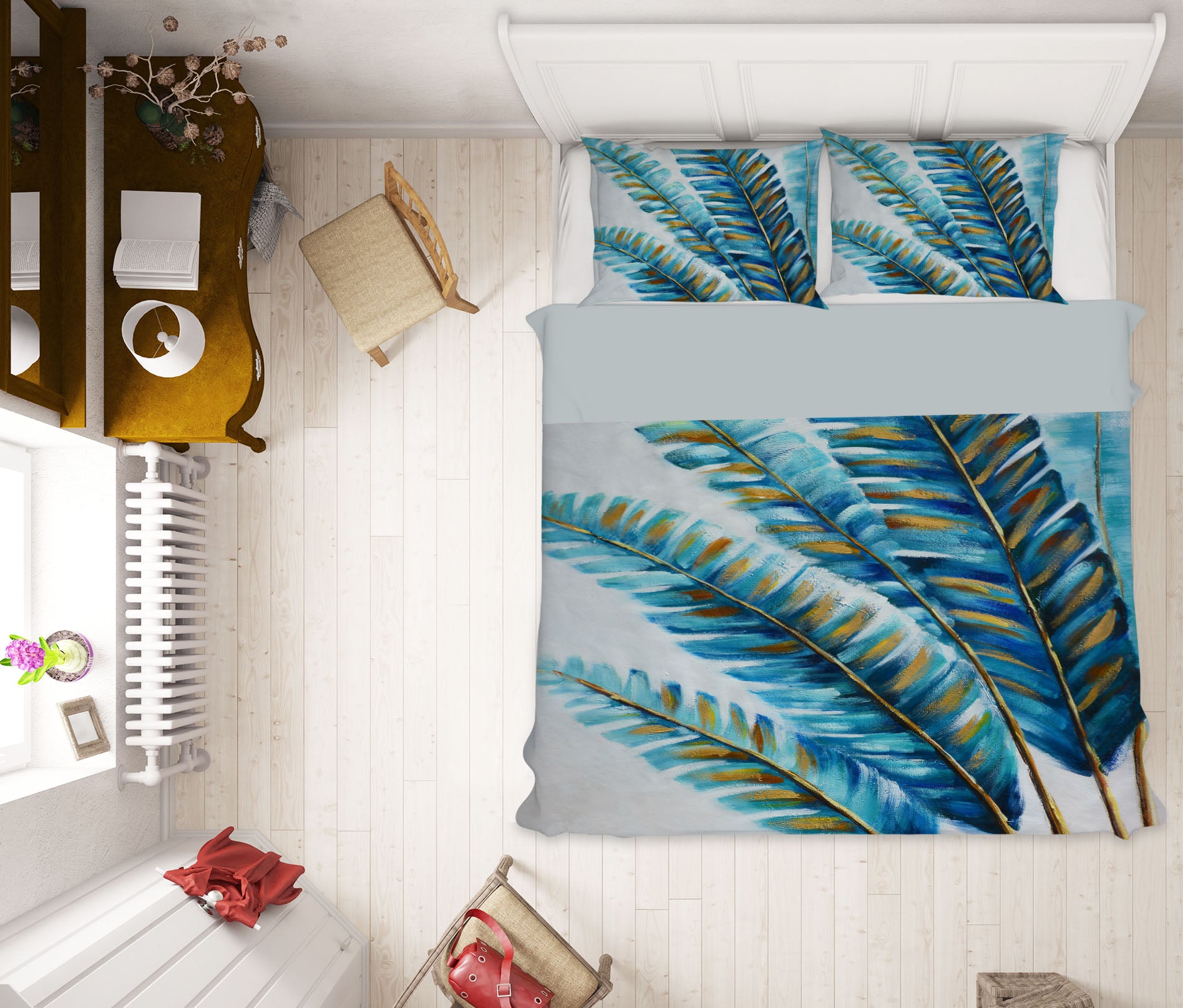 3D Leaves 16040 Bed Pillowcases Quilt