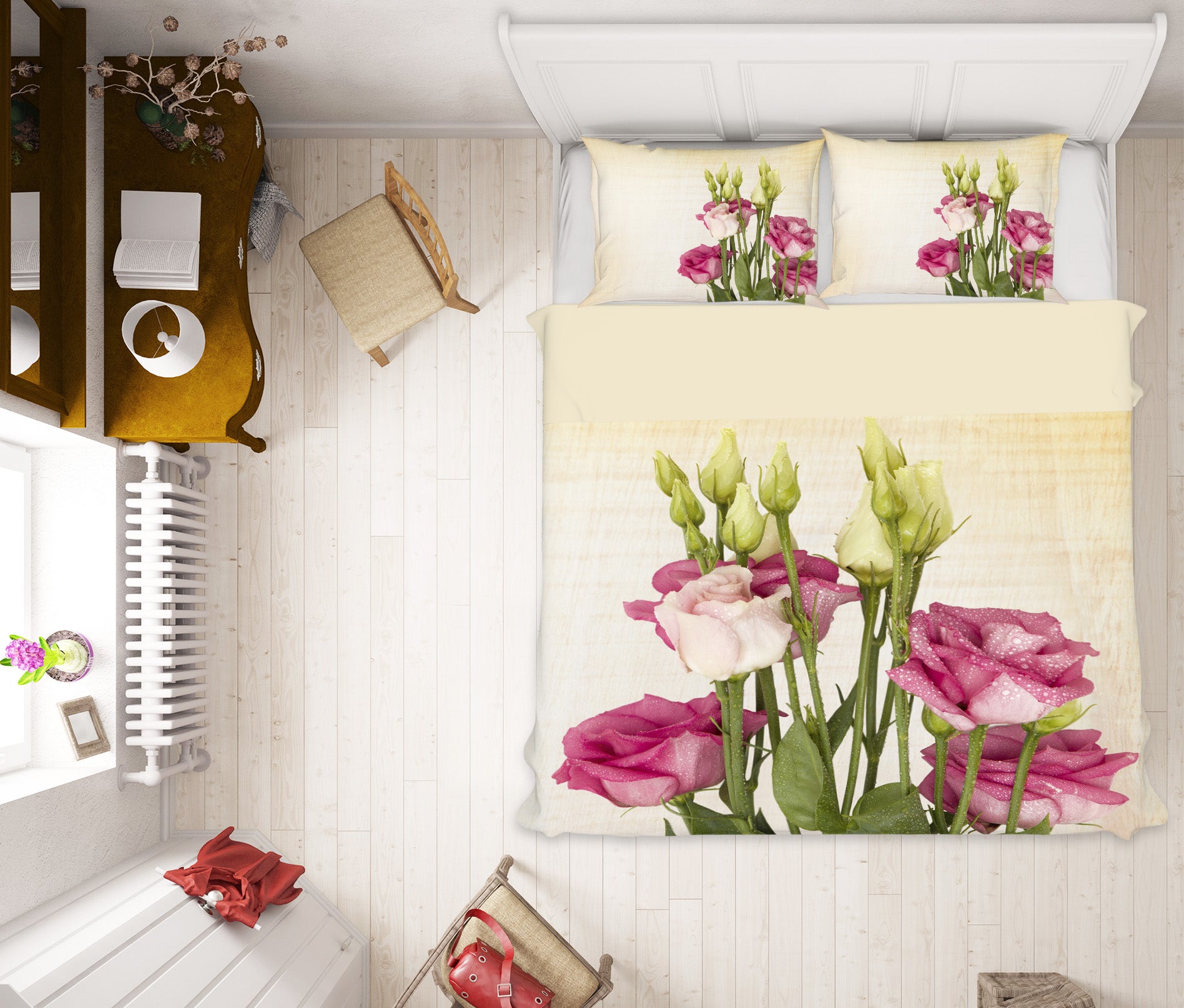 3D Flowers 19186 Bed Pillowcases Quilt