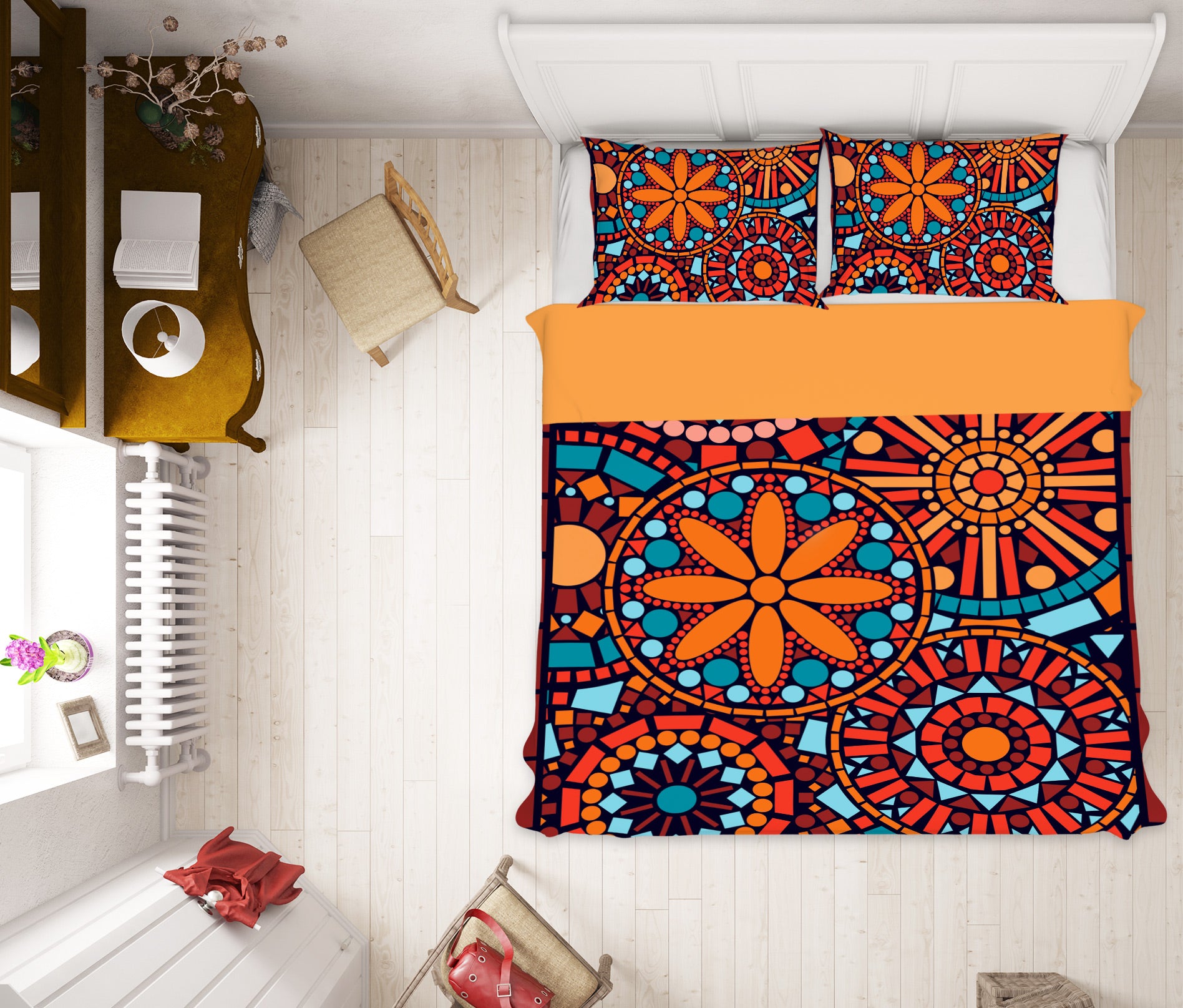 3D Red Pattern 13179 Bed Pillowcases Quilt