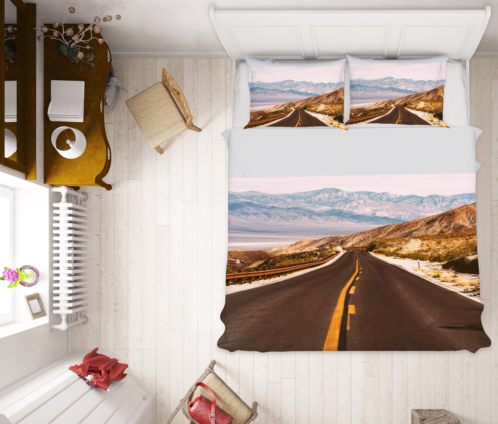 3D Road 16061 Bed Pillowcases Quilt