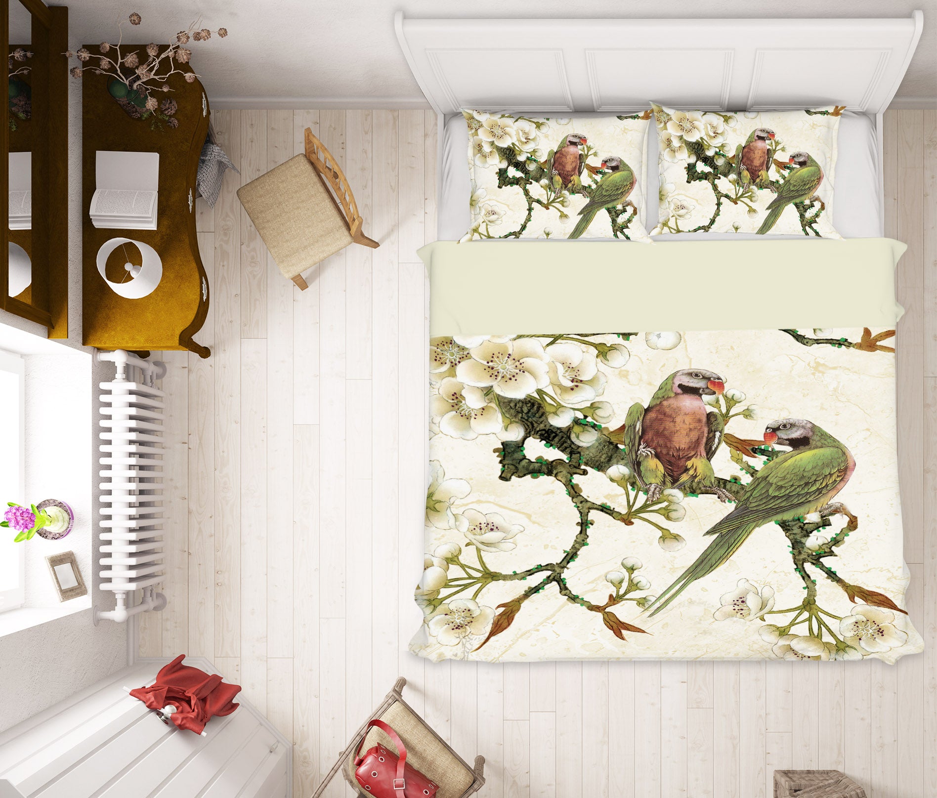 3D Flower Branch Bird 16012 Bed Pillowcases Quilt