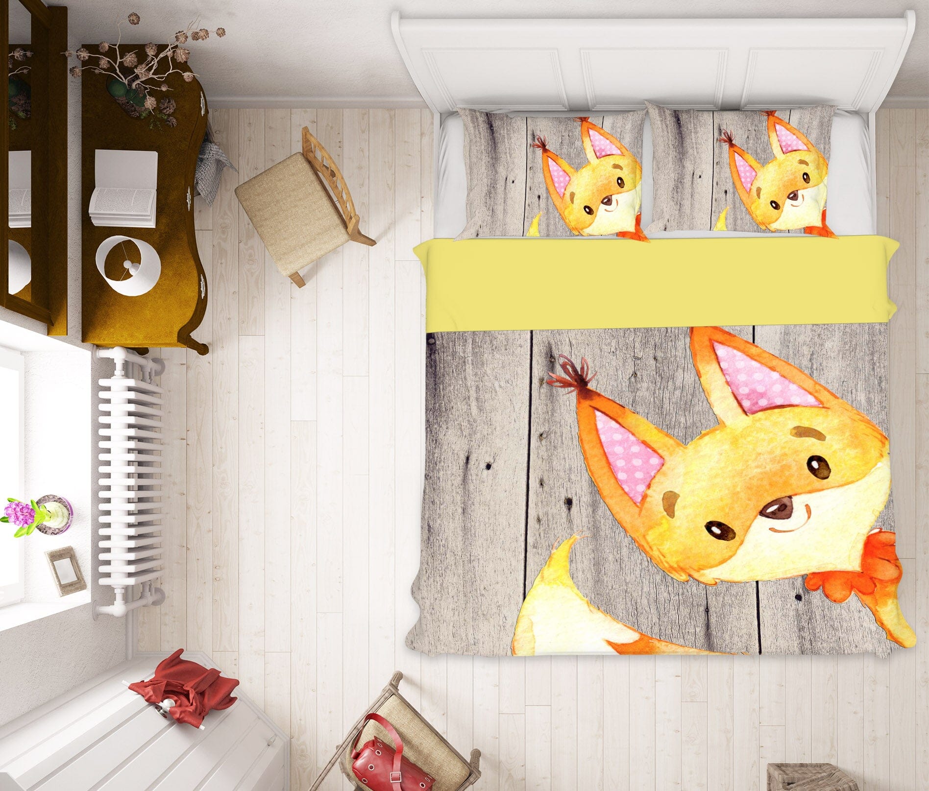 3D Yellow Fox 243 Uta Naumann Bedding Bed Pillowcases Quilt Quiet Covers AJ Creativity Home