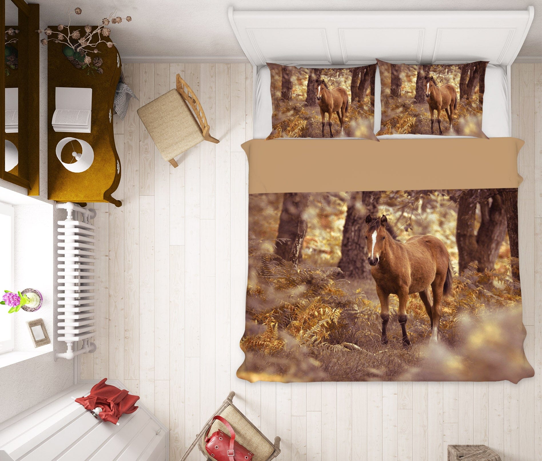 3D Forest Horse 1006 Assaf Frank Bedding Bed Pillowcases Quilt Quiet Covers AJ Creativity Home