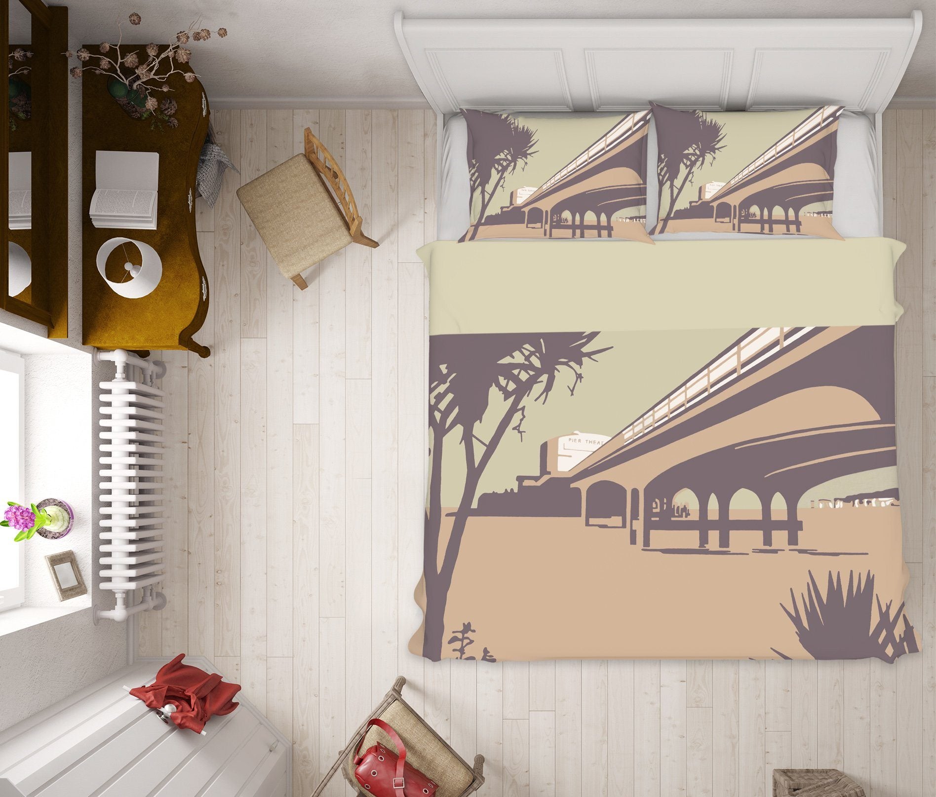 3D Bournemouth Pier Beaches 2005 Steve Read Bedding Bed Pillowcases Quilt Quiet Covers AJ Creativity Home