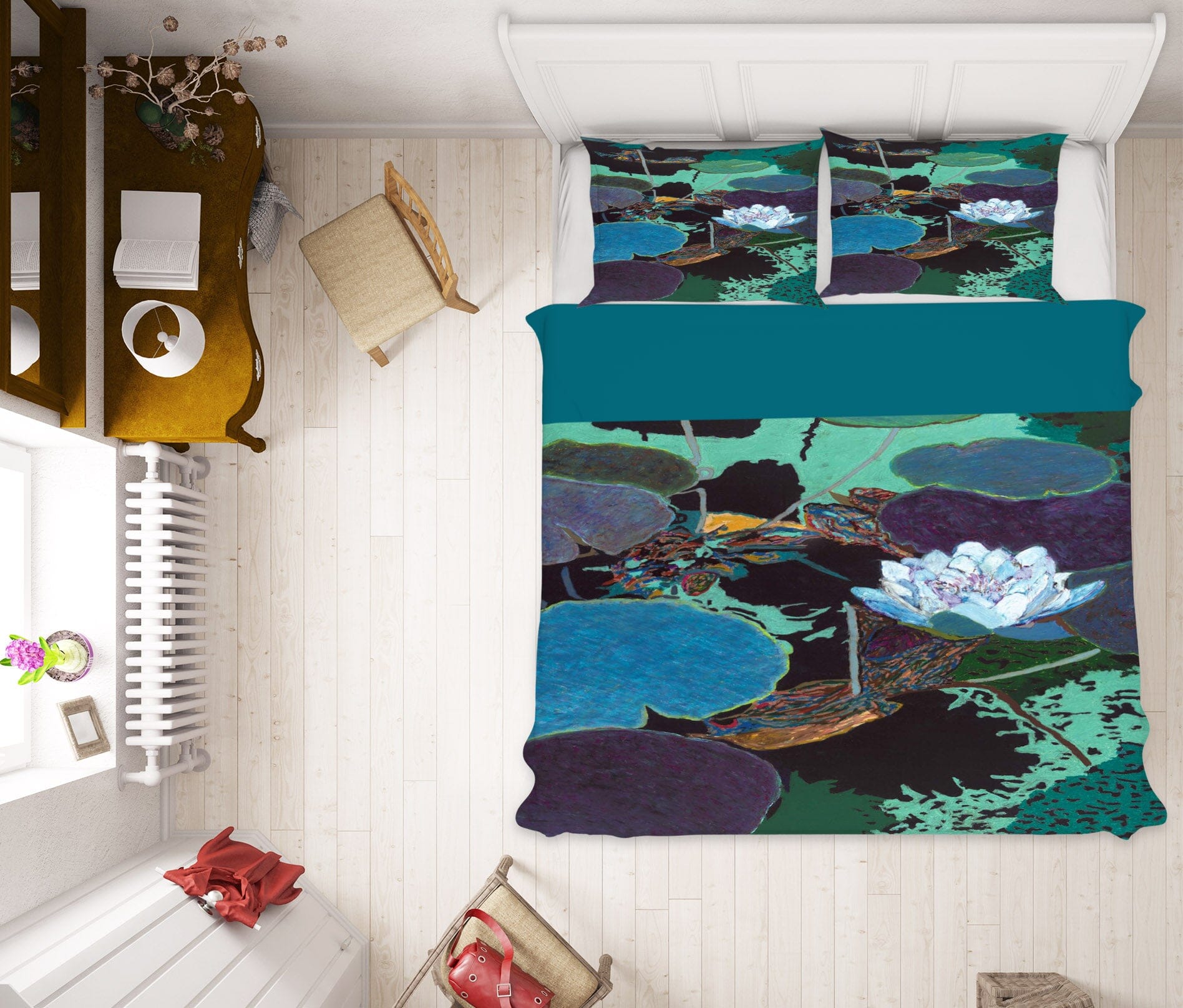 3D White Lotus 1104 Allan P. Friedlander Bedding Bed Pillowcases Quilt Quiet Covers AJ Creativity Home