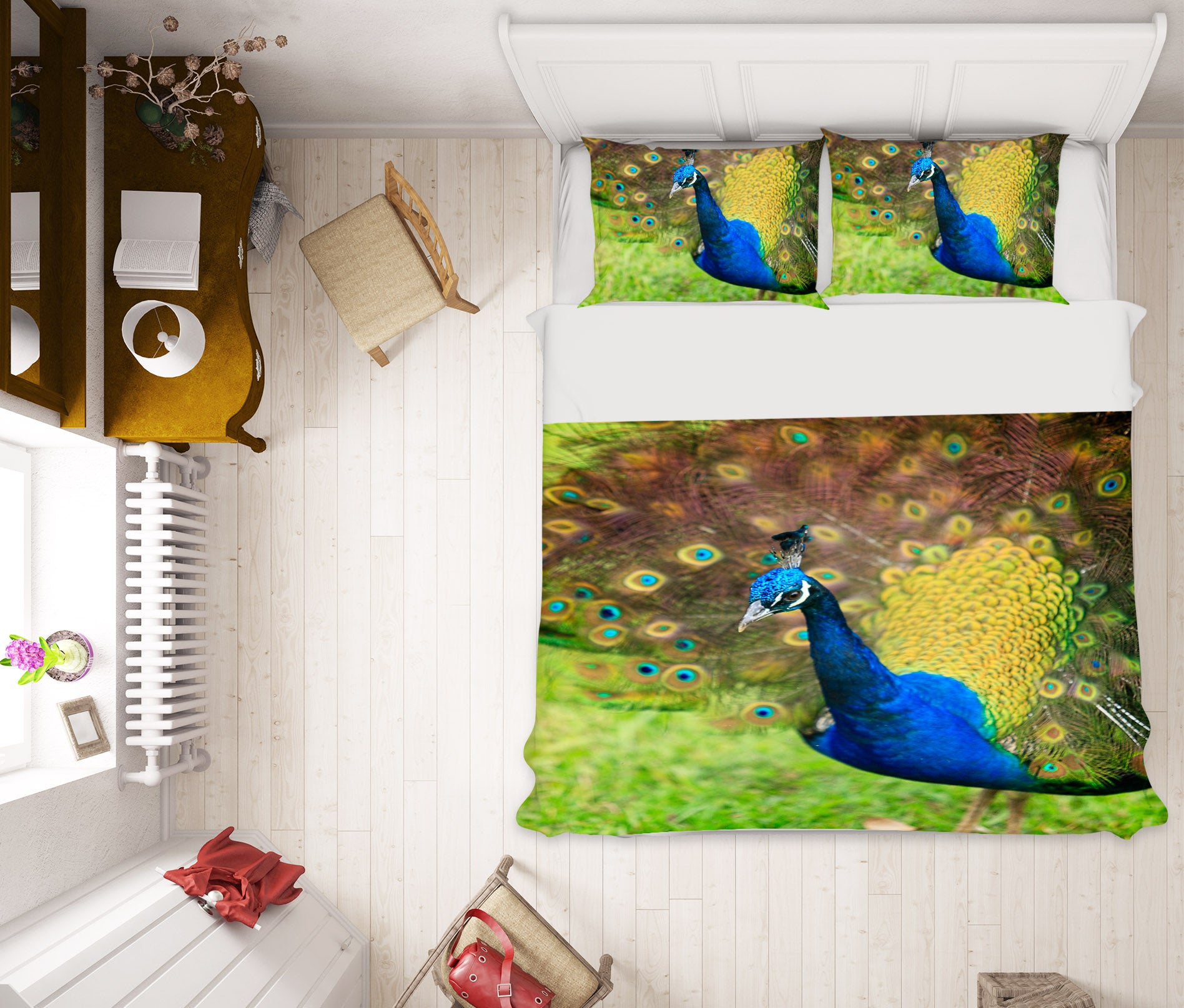 3D Peacock 62025 Kathy Barefield Bedding Bed Pillowcases Quilt