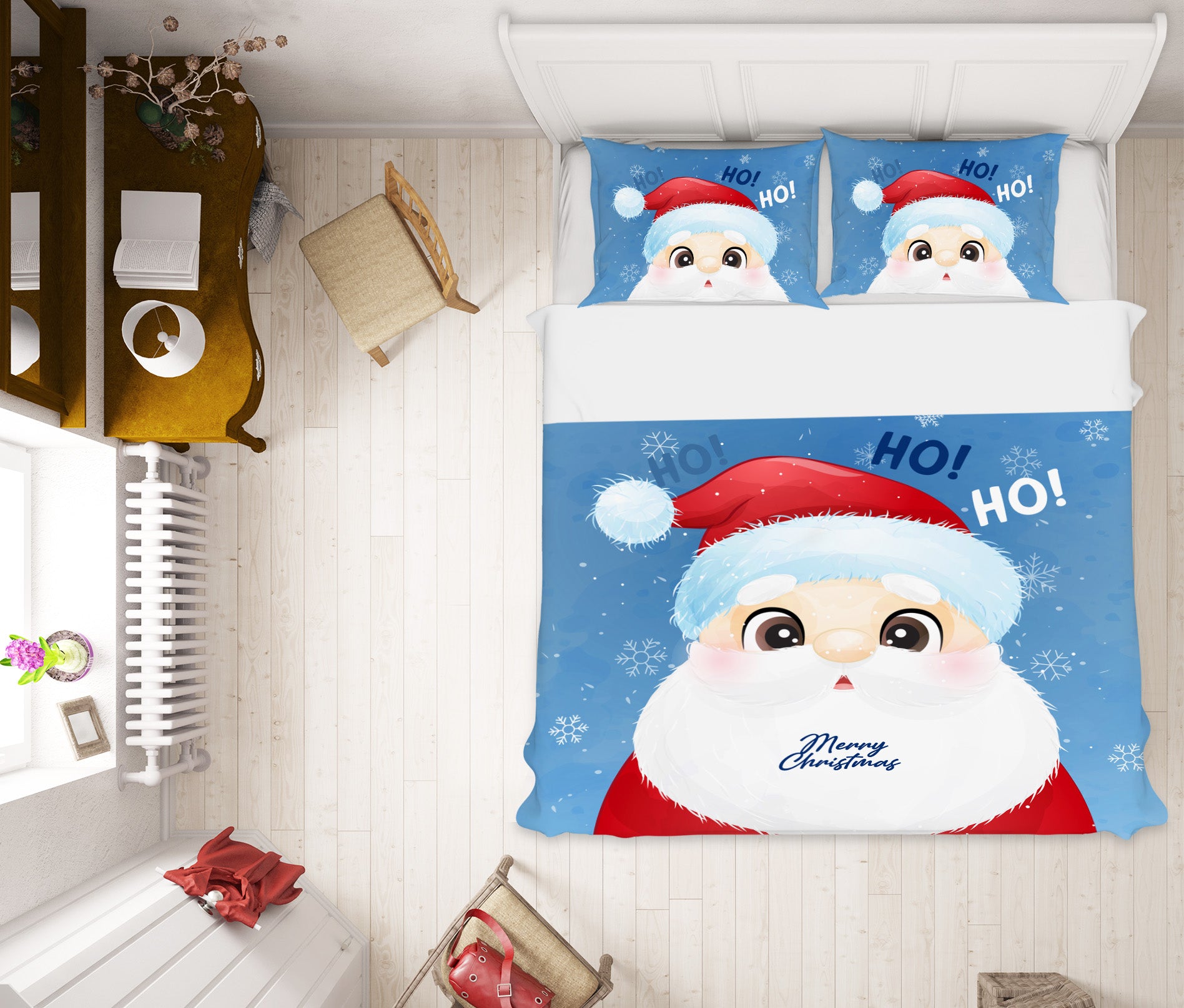 3D Santa Claus 61114 Bed Pillowcases Quilt