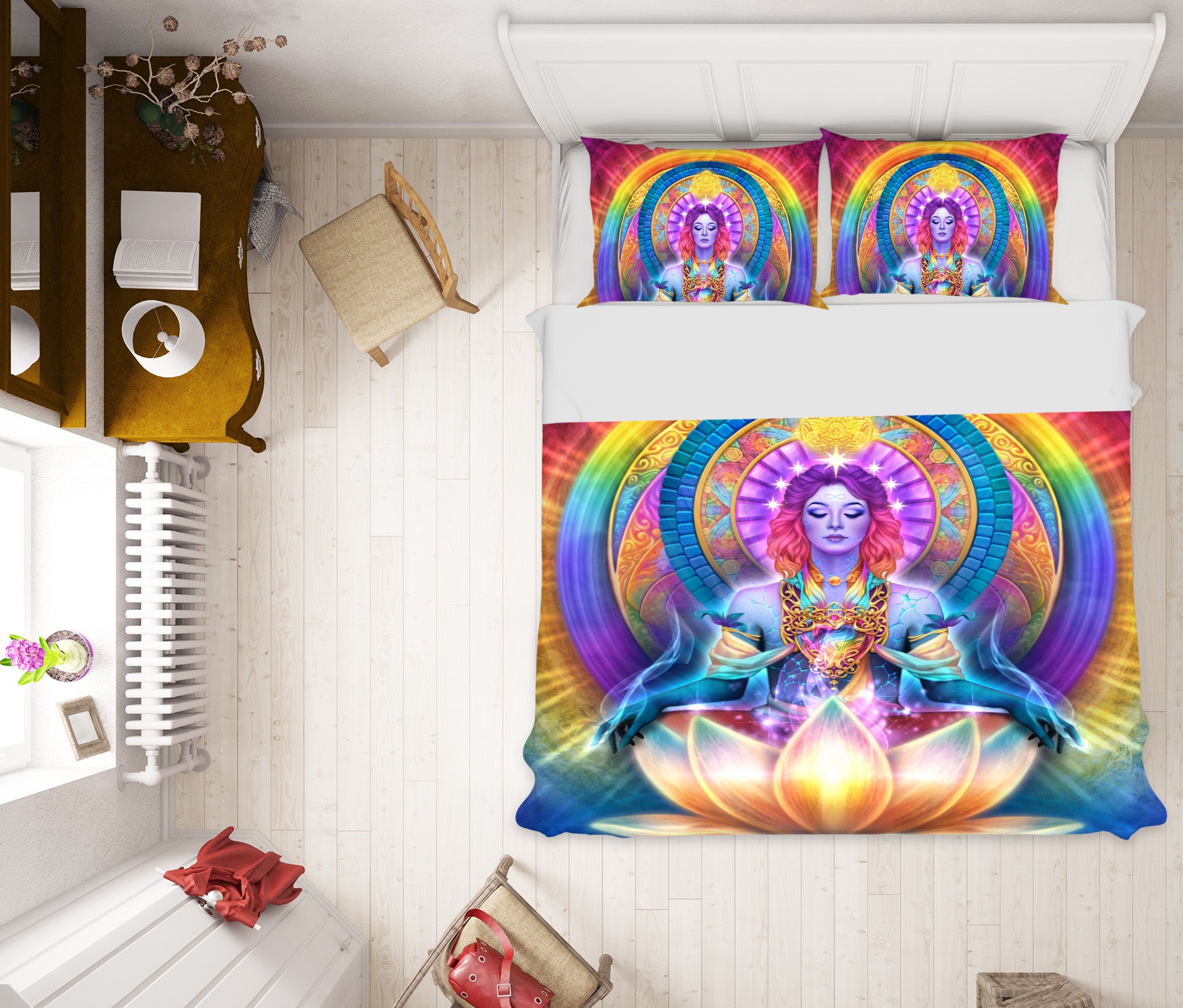3D Colorful Lotus Woman 8854 Brigid Ashwood Bedding Bed Pillowcases Quilt Cover Duvet Cover