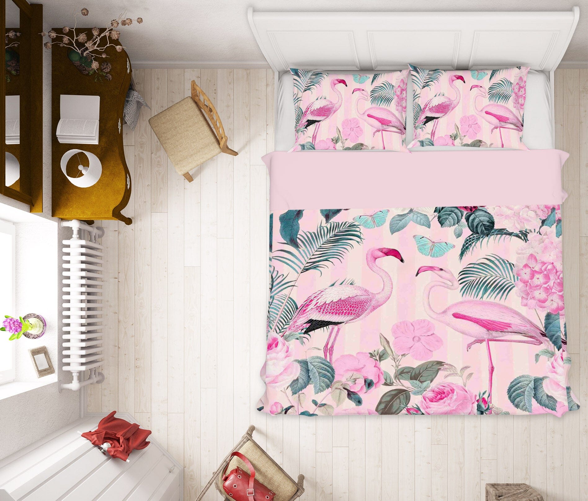 3D Pink Flamingo 2116 Andrea haase Bedding Bed Pillowcases Quilt Quiet Covers AJ Creativity Home