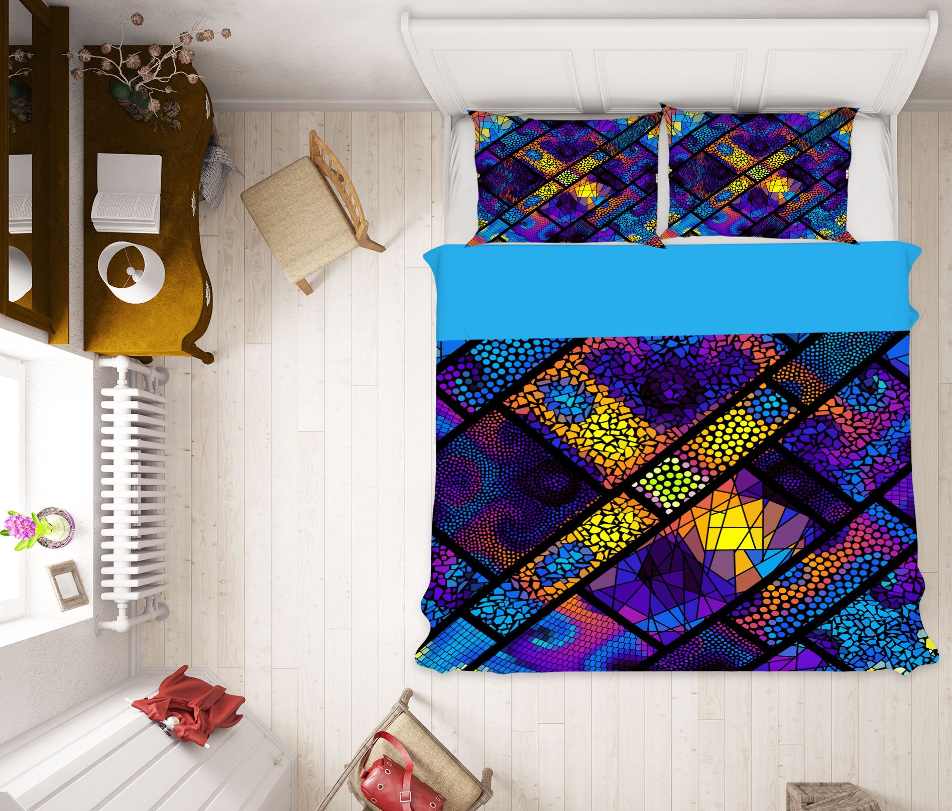 3D Color Block Square 14030 Bed Pillowcases Quilt
