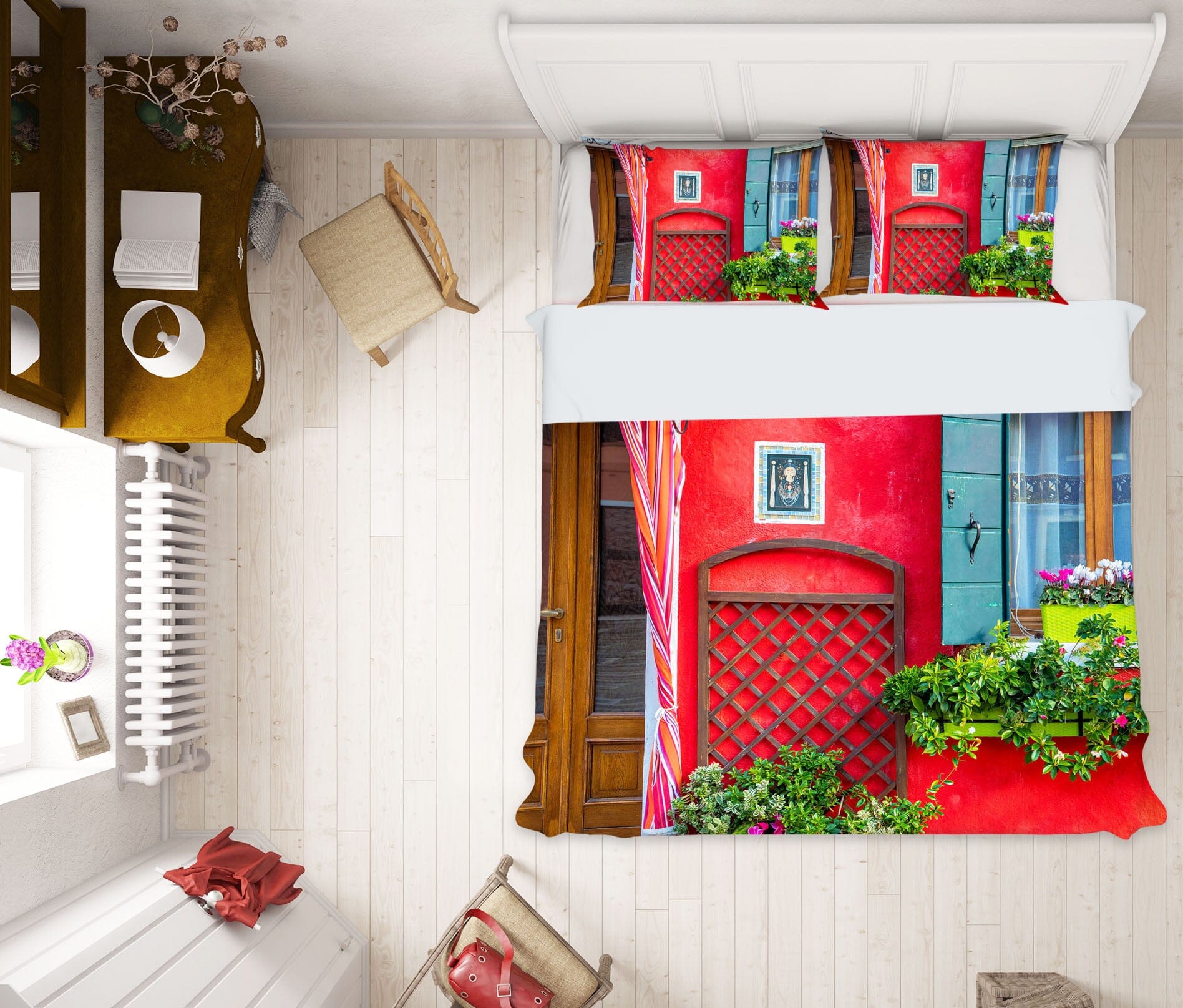 3D Red Door 2132 Marco Carmassi Bedding Bed Pillowcases Quilt Quiet Covers AJ Creativity Home