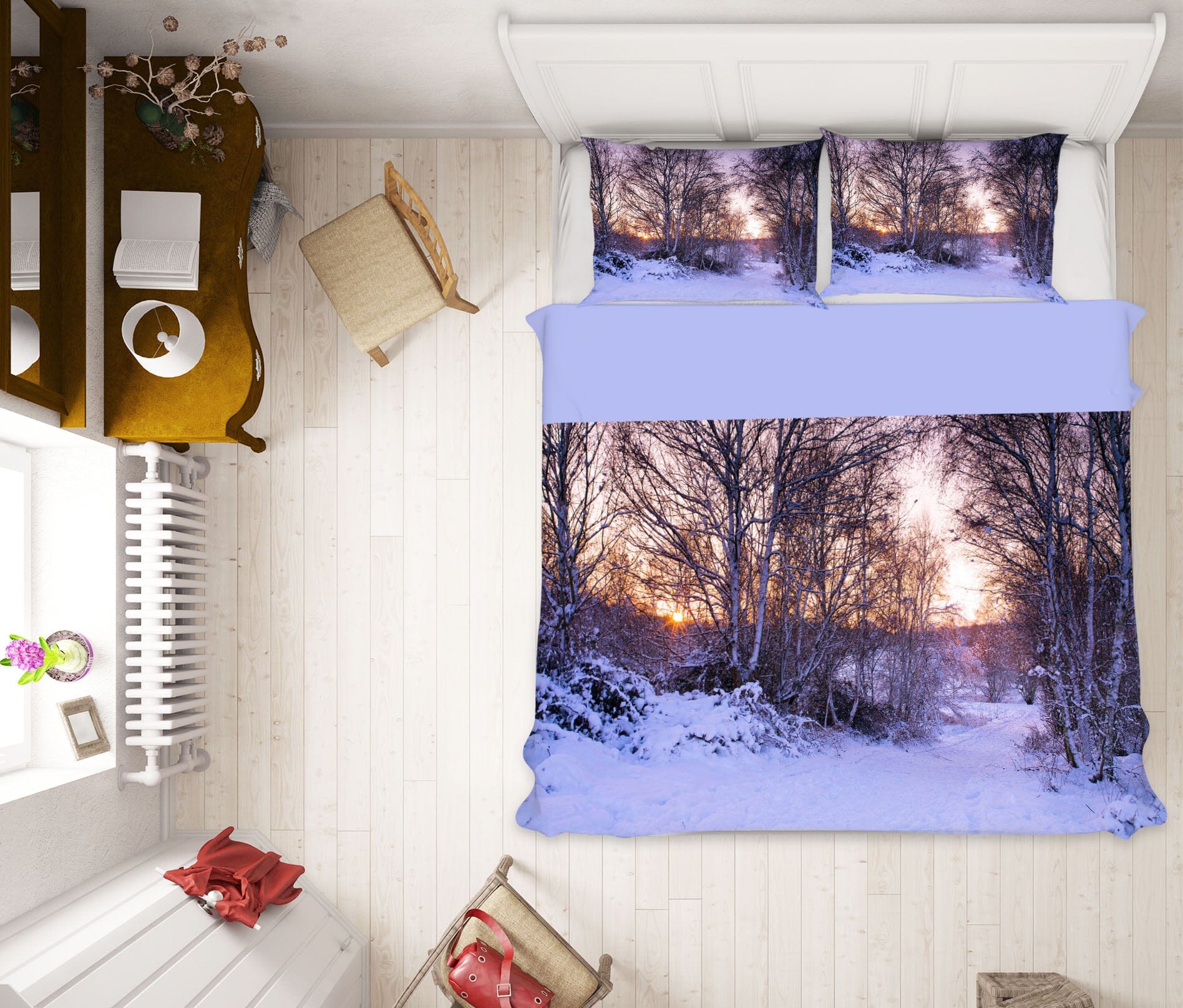 3D Snow Forest 2002 Assaf Frank Bedding Bed Pillowcases Quilt Quiet Covers AJ Creativity Home