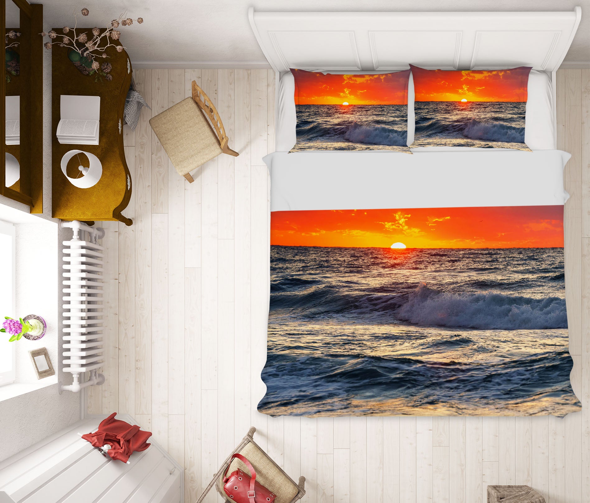 3D Sea Sun 16059 Bed Pillowcases Quilt