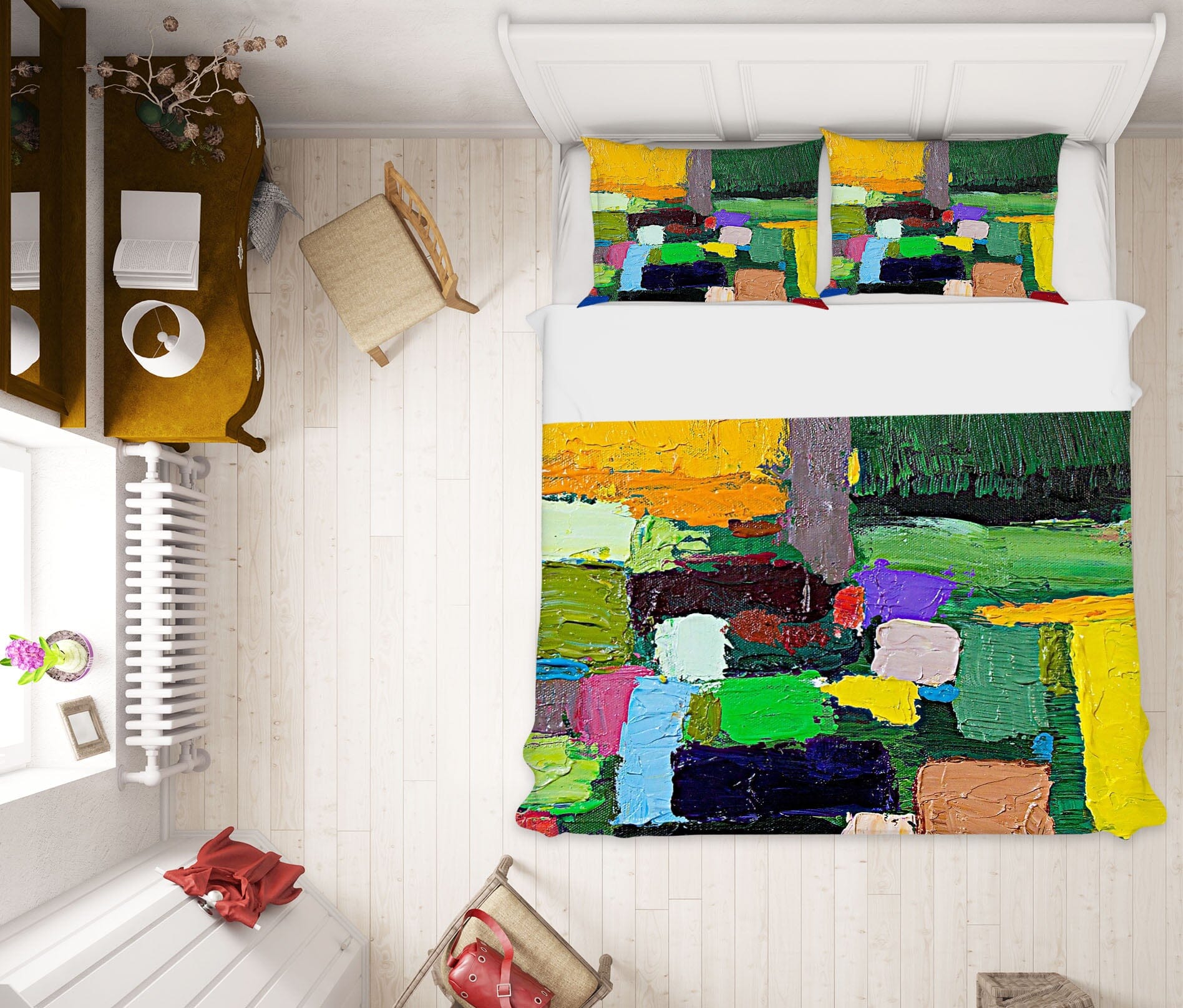 3D Green Pigment 1068 Allan P. Friedlander Bedding Bed Pillowcases Quilt Quiet Covers AJ Creativity Home
